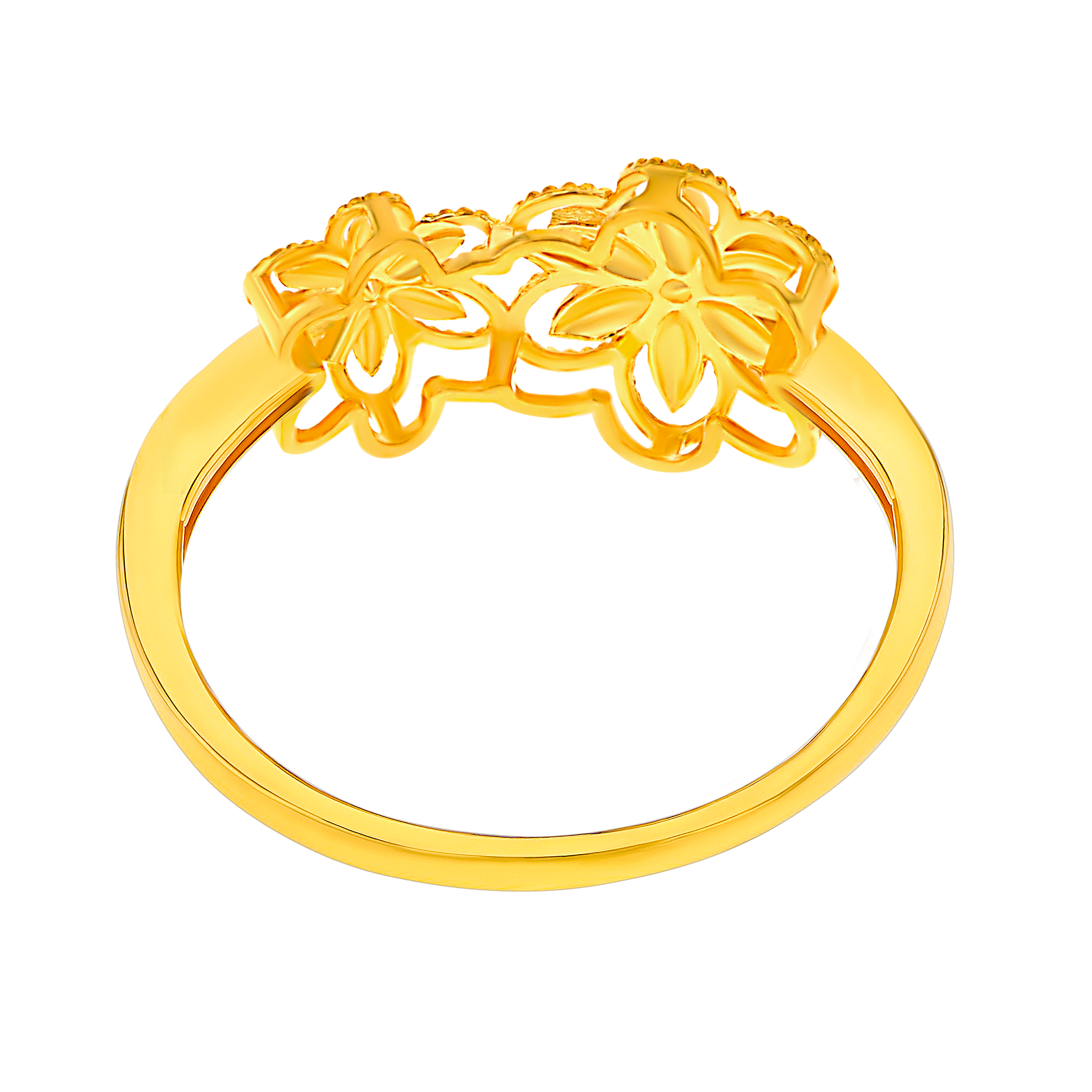 Anmol Floret Double Motif Ring in 21K Yellow Gold