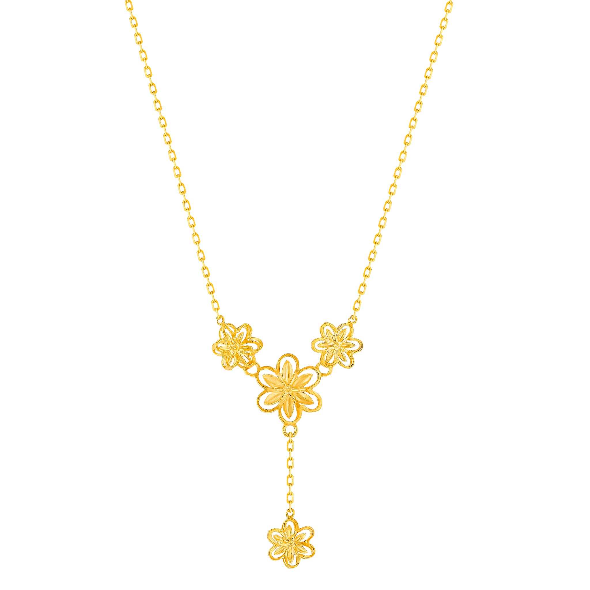Anmol Floret Blossom Y Necklace in 21K Yellow Gold 