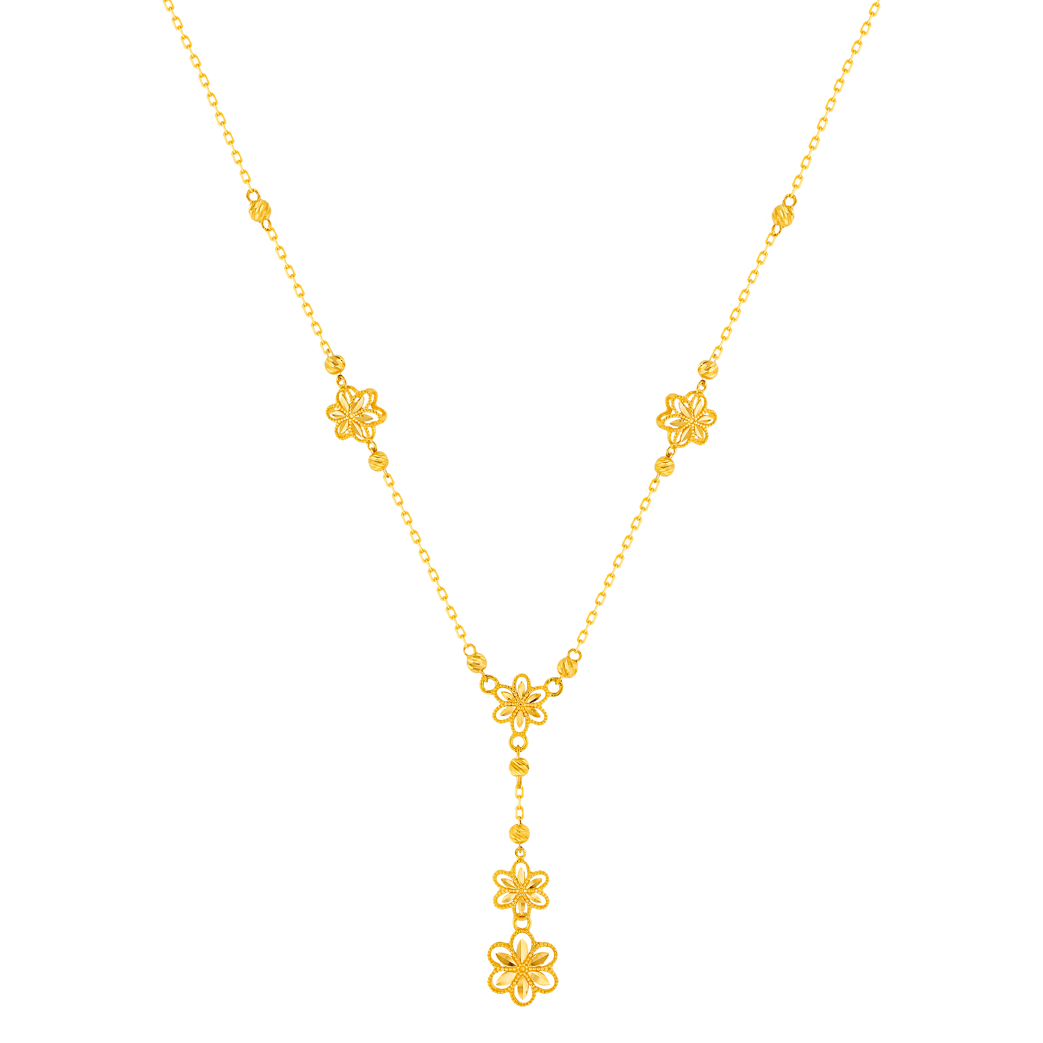Anmol Floret Y Necklace in 21K Yellow Gold 