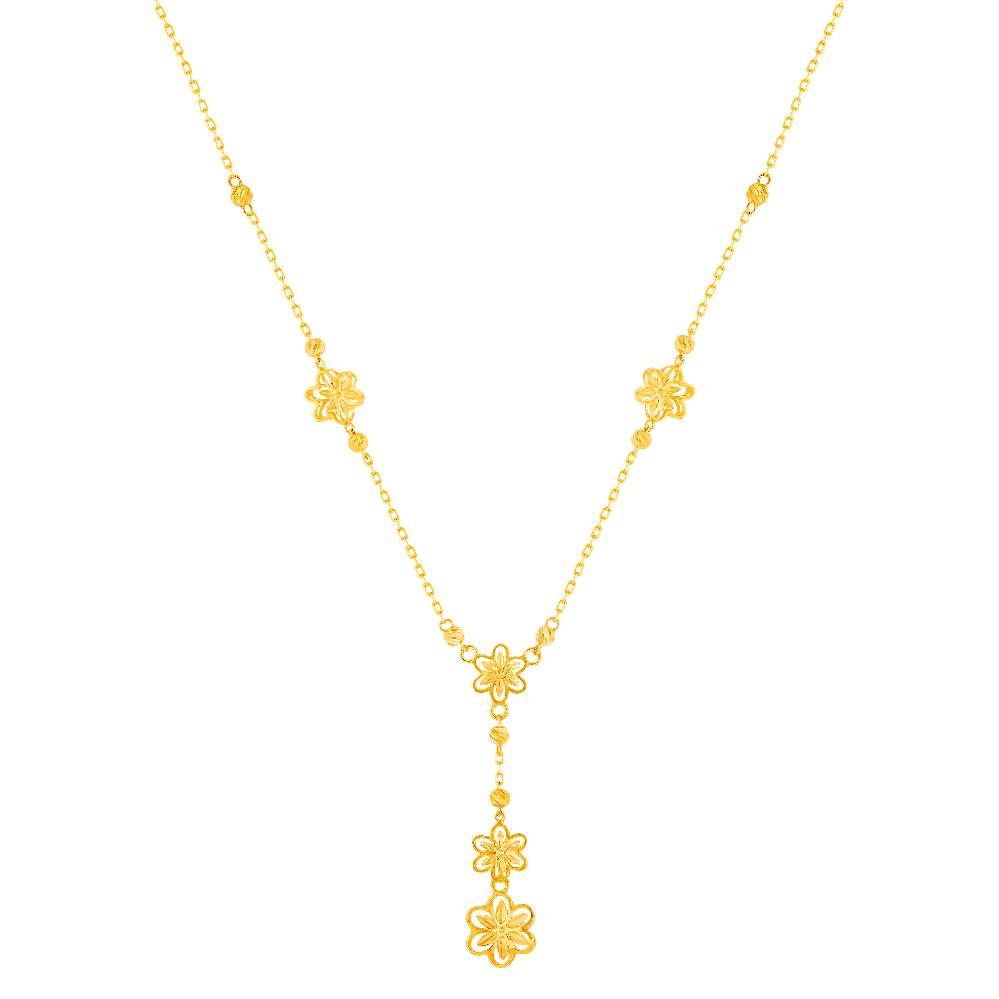 Anmol Floret Y Necklace in 21K Yellow Gold 