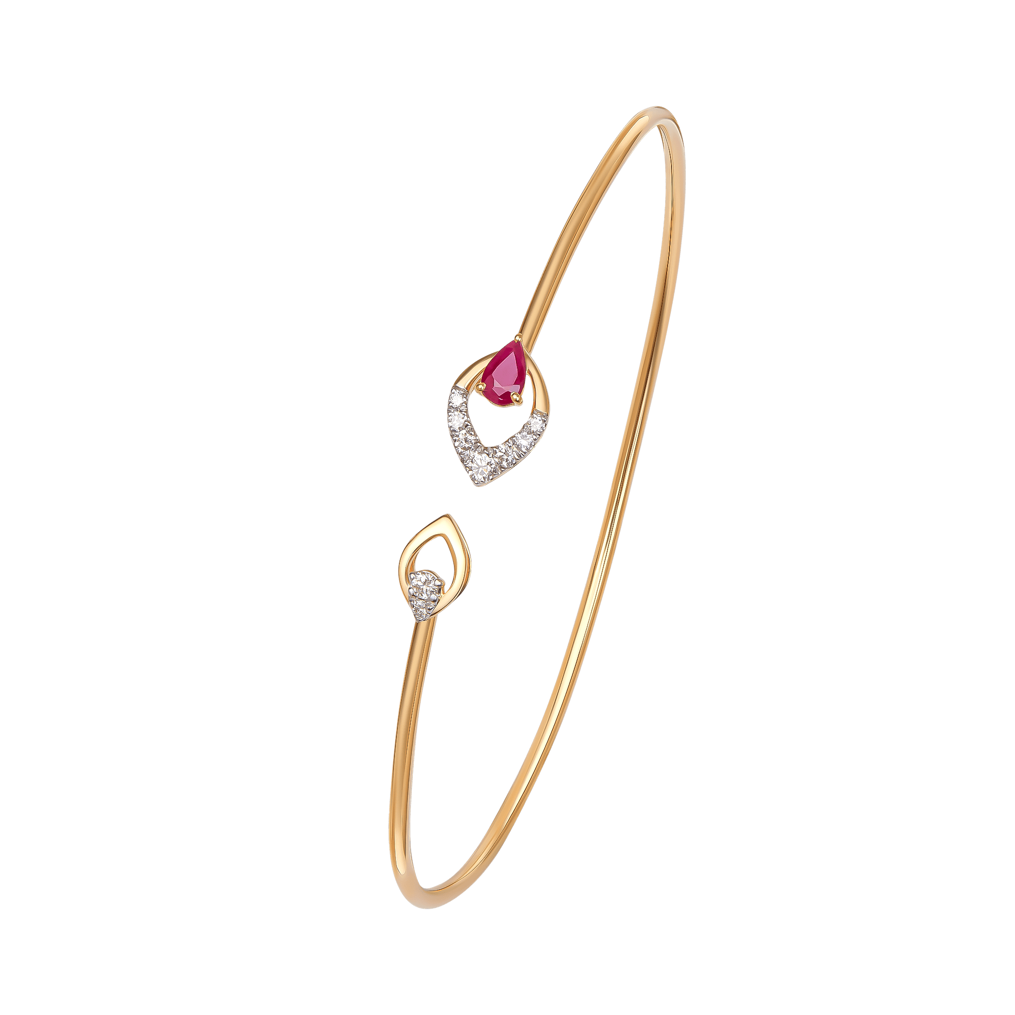 Ananya Diamond & Ruby Bangle in 18K Gold