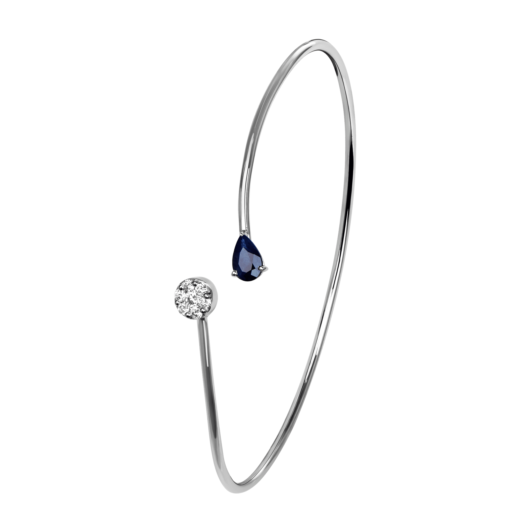 Ananya Diamond & Blue Sapphire Bangle in 18K Gold