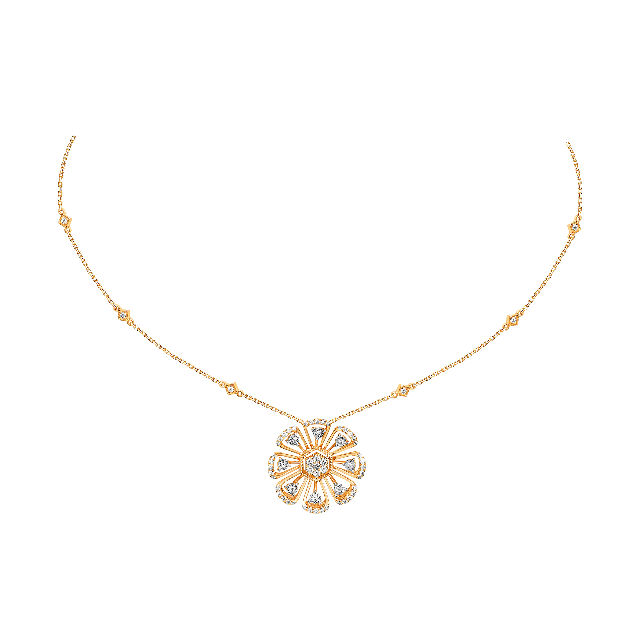 Ananya Diamond Necklace & Earring in 18K Gold
