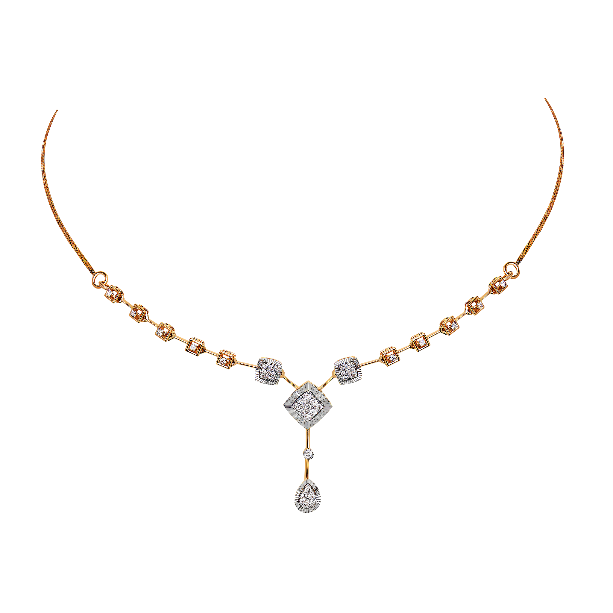 Ananya Diamond Necklace & Earring in 18K Gold