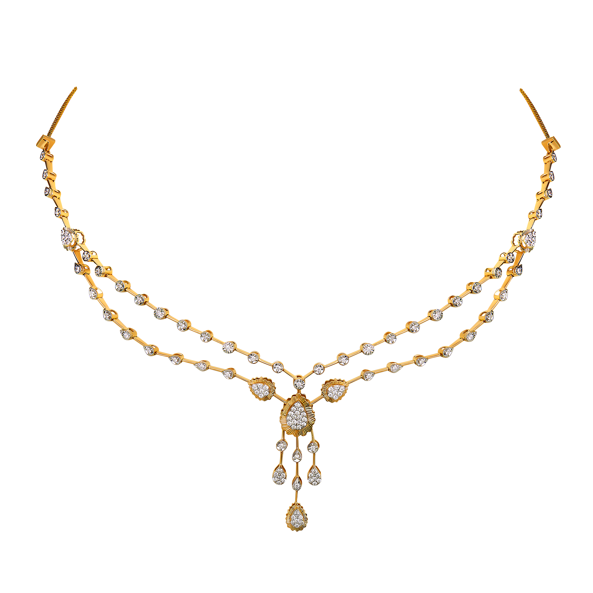 Ananya Diamond Necklace & Earring in 18K Gold