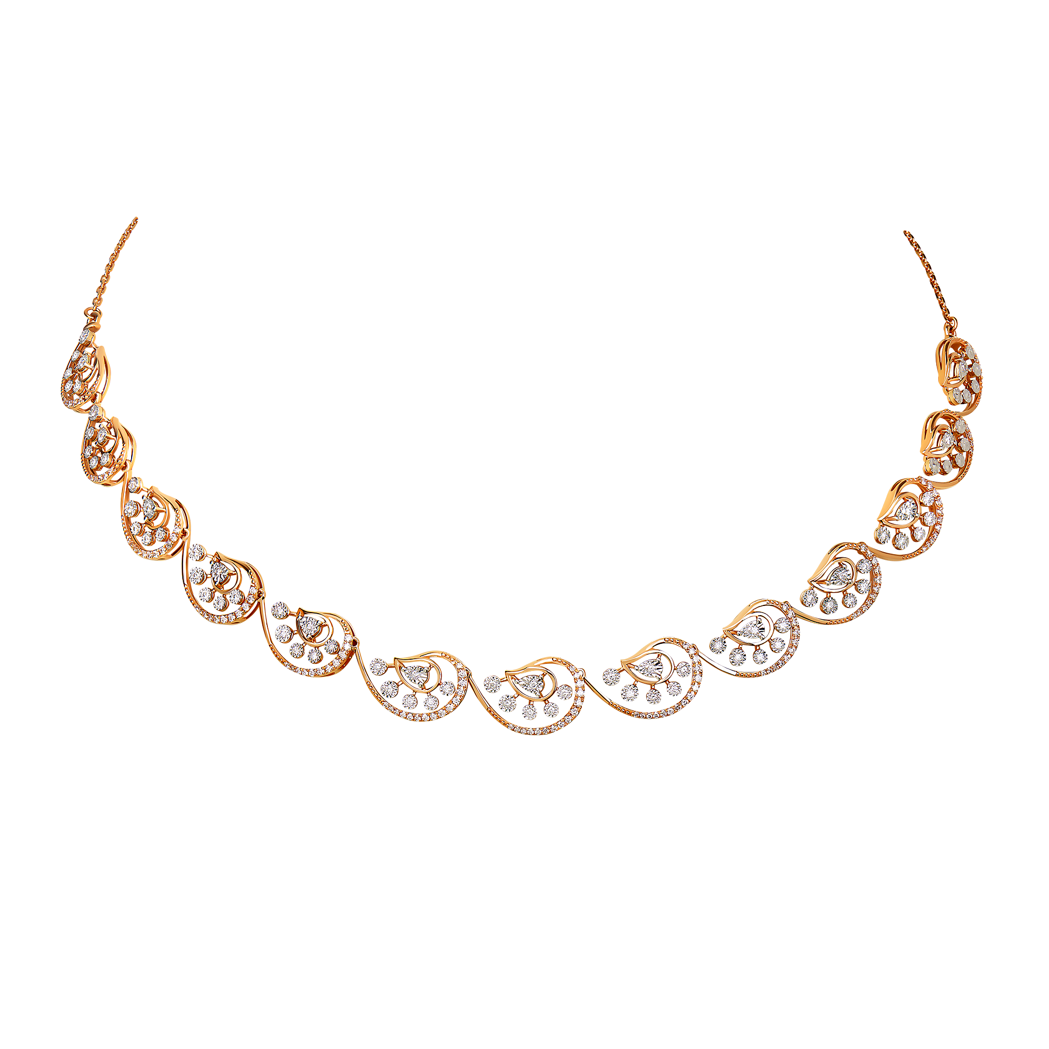 Ananya Diamond Necklace & Earring in 18K Gold