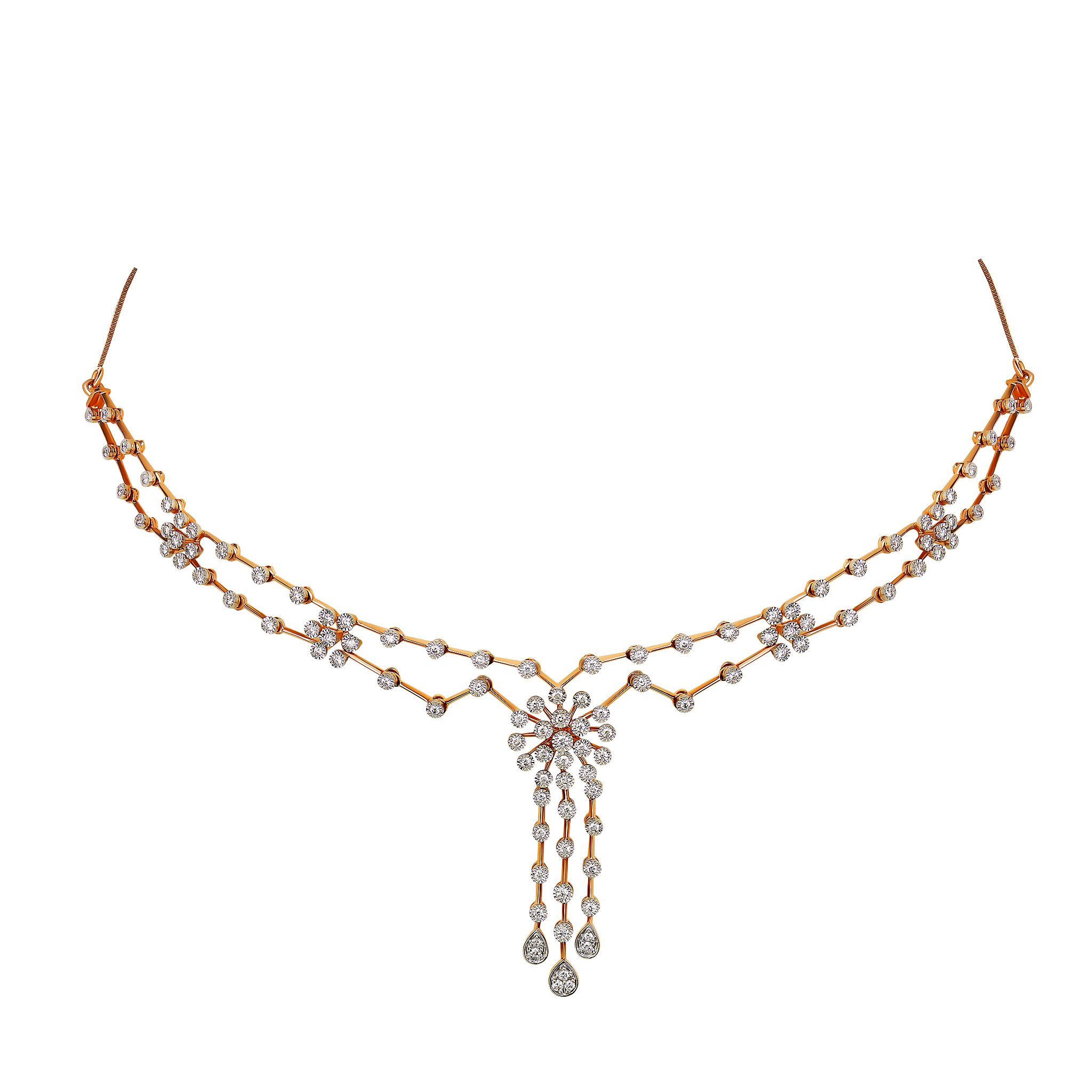 Ananya Diamond Necklace & Earring in 18K Gold