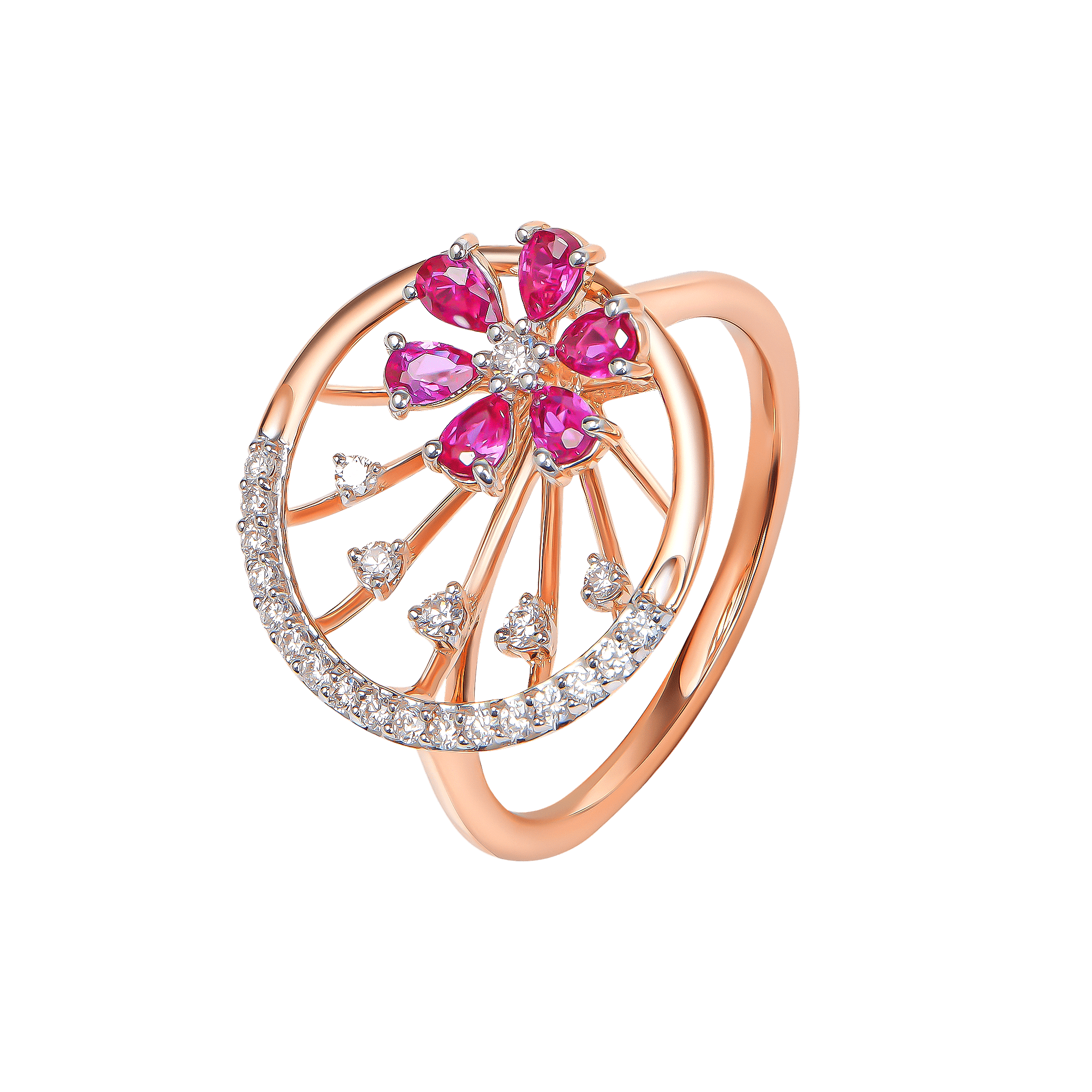 Ananya Diamond & Ruby Ring in 18K Gold