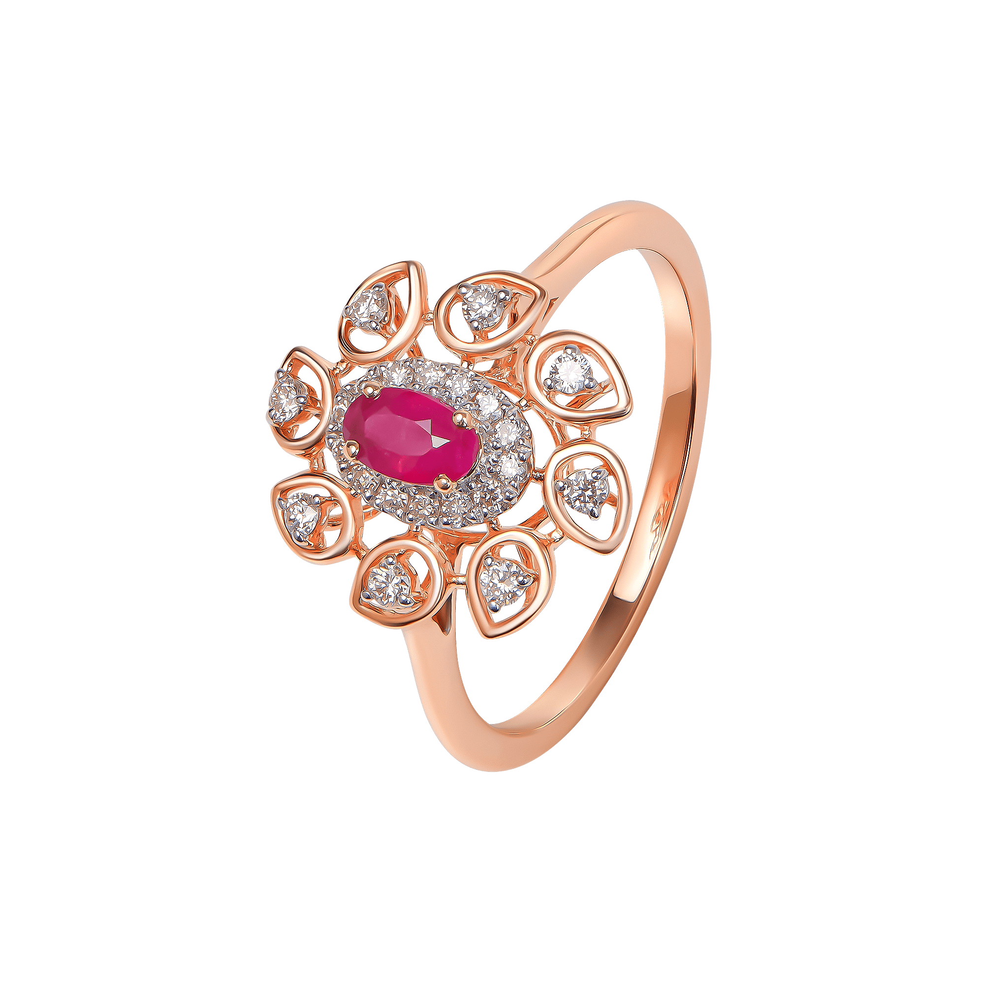 Ananya Diamond & Ruby Ring in 18K Gold