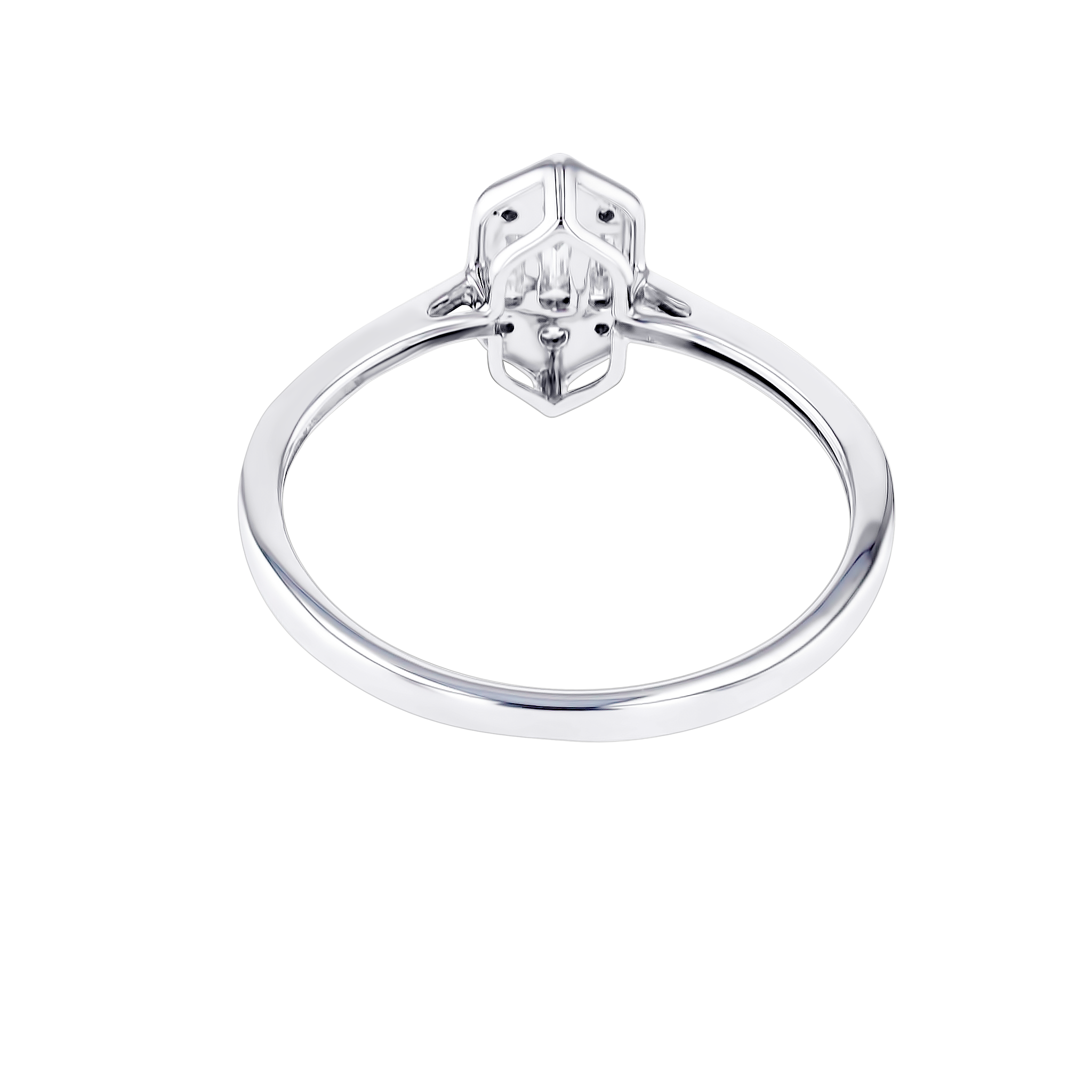 Palace Baguette Single Motif Diamond Ring 18K White Gold 