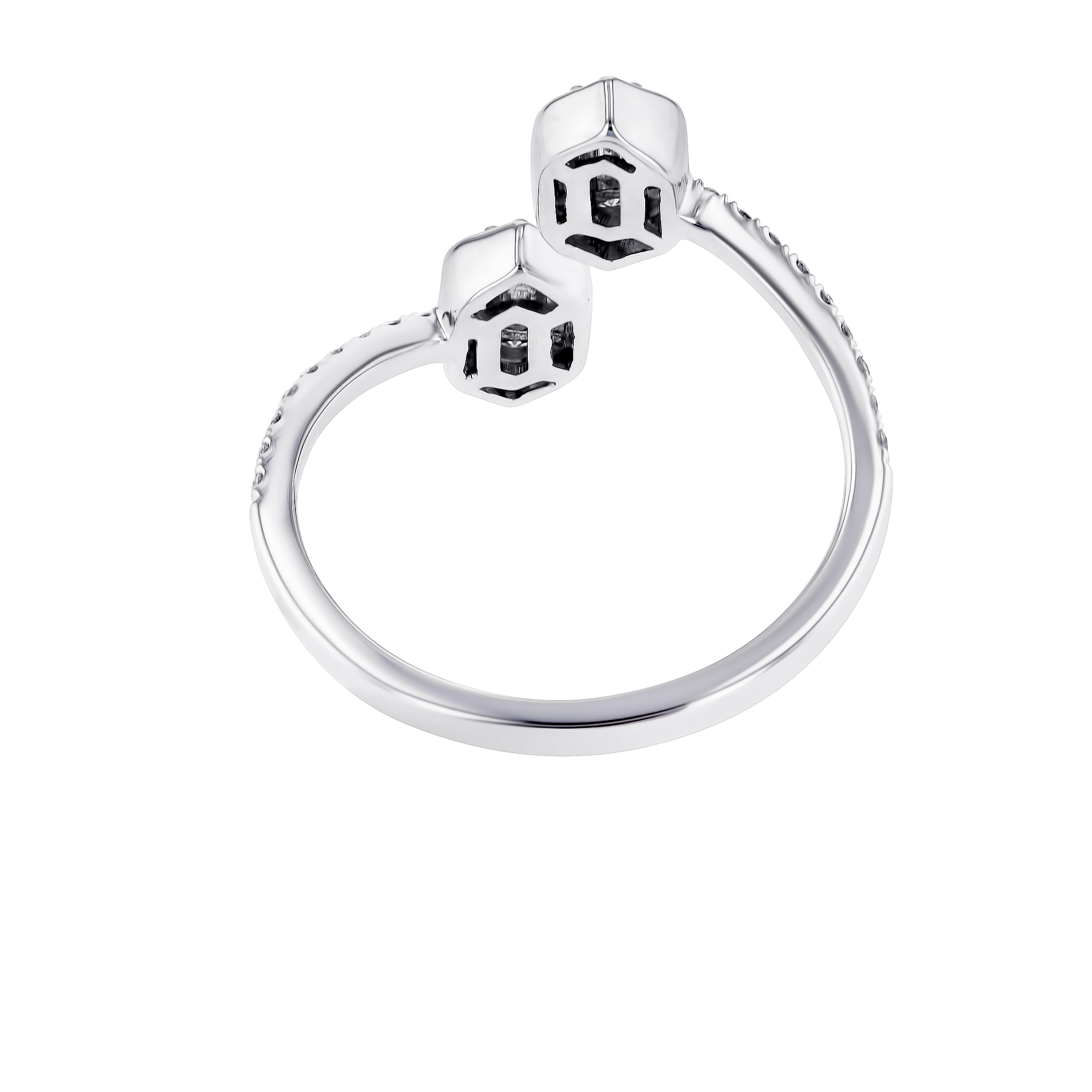 Palace Baguette Open Diamond Ring 18K White Gold 