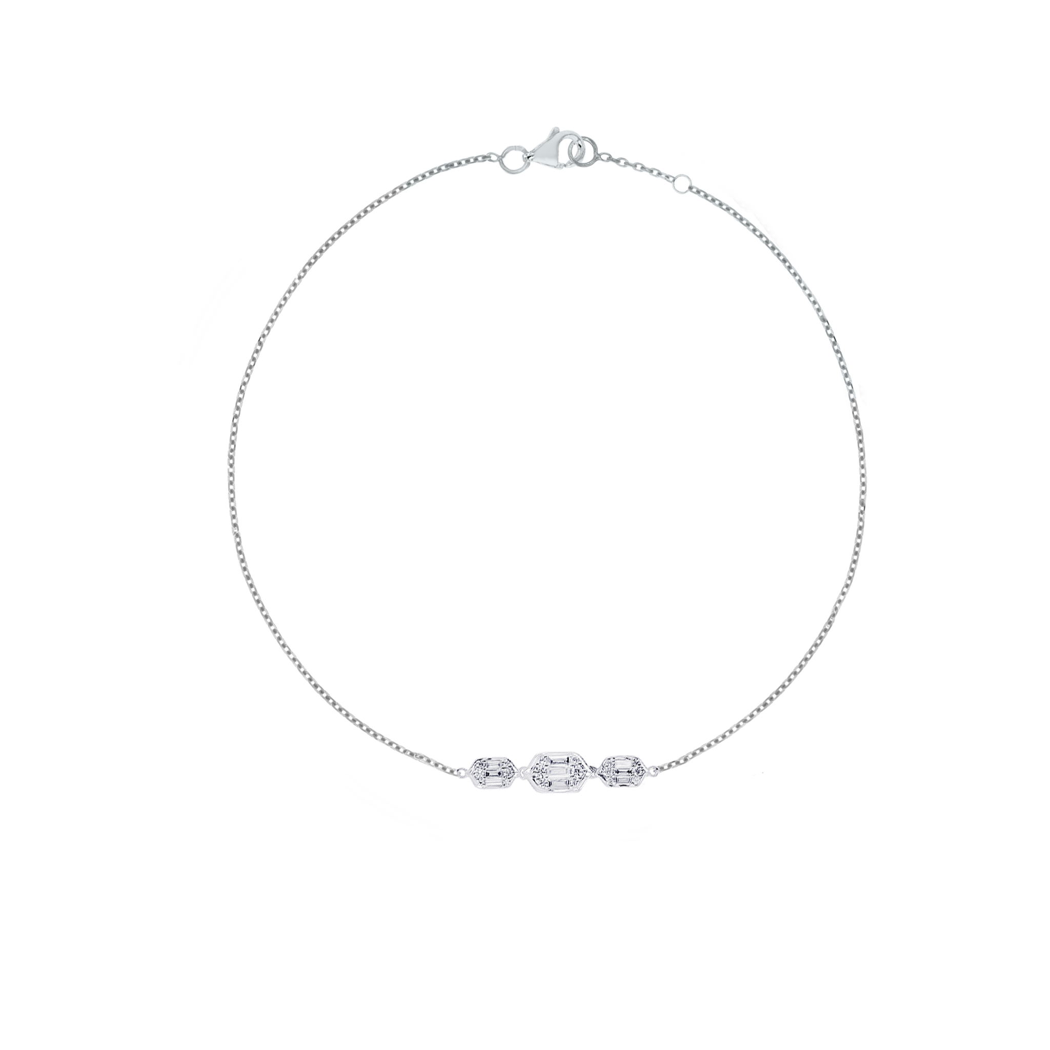 Palace Baguette 0.21 Carat Diamond Bracelet 18K White Gold 