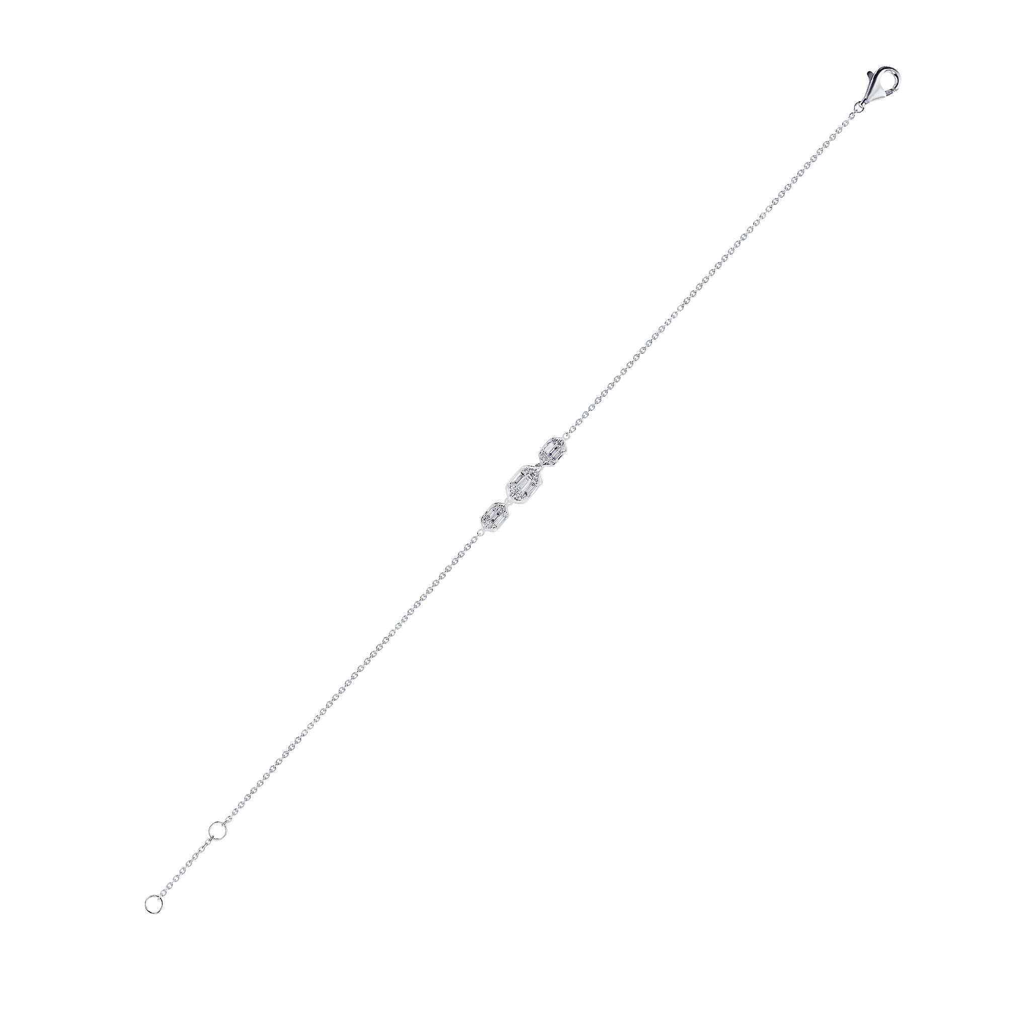 Palace Baguette 0.21 Carat Diamond Bracelet 18K White Gold 