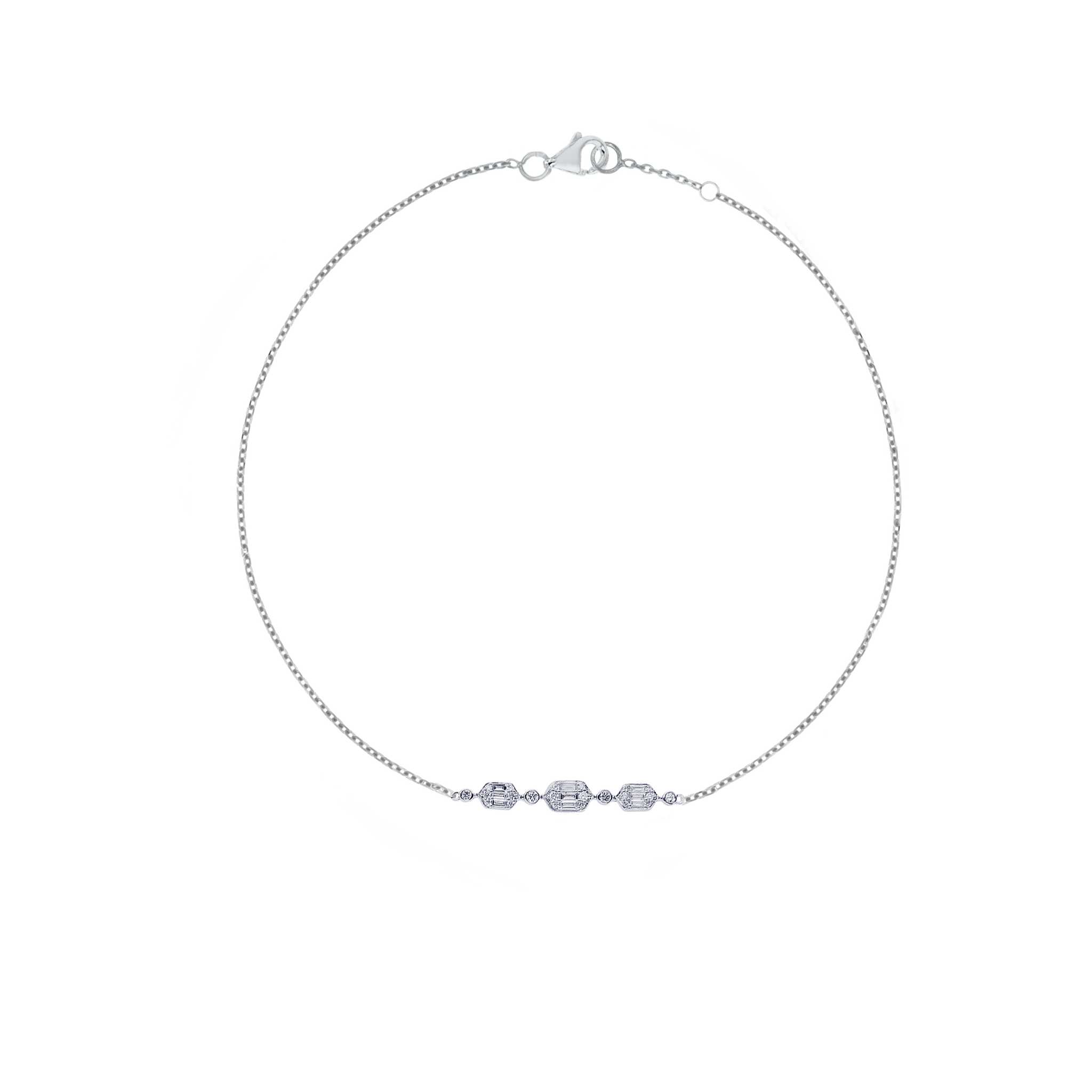Palace Baguette 0.26 Carat Diamond Bracelet 18K White Gold 