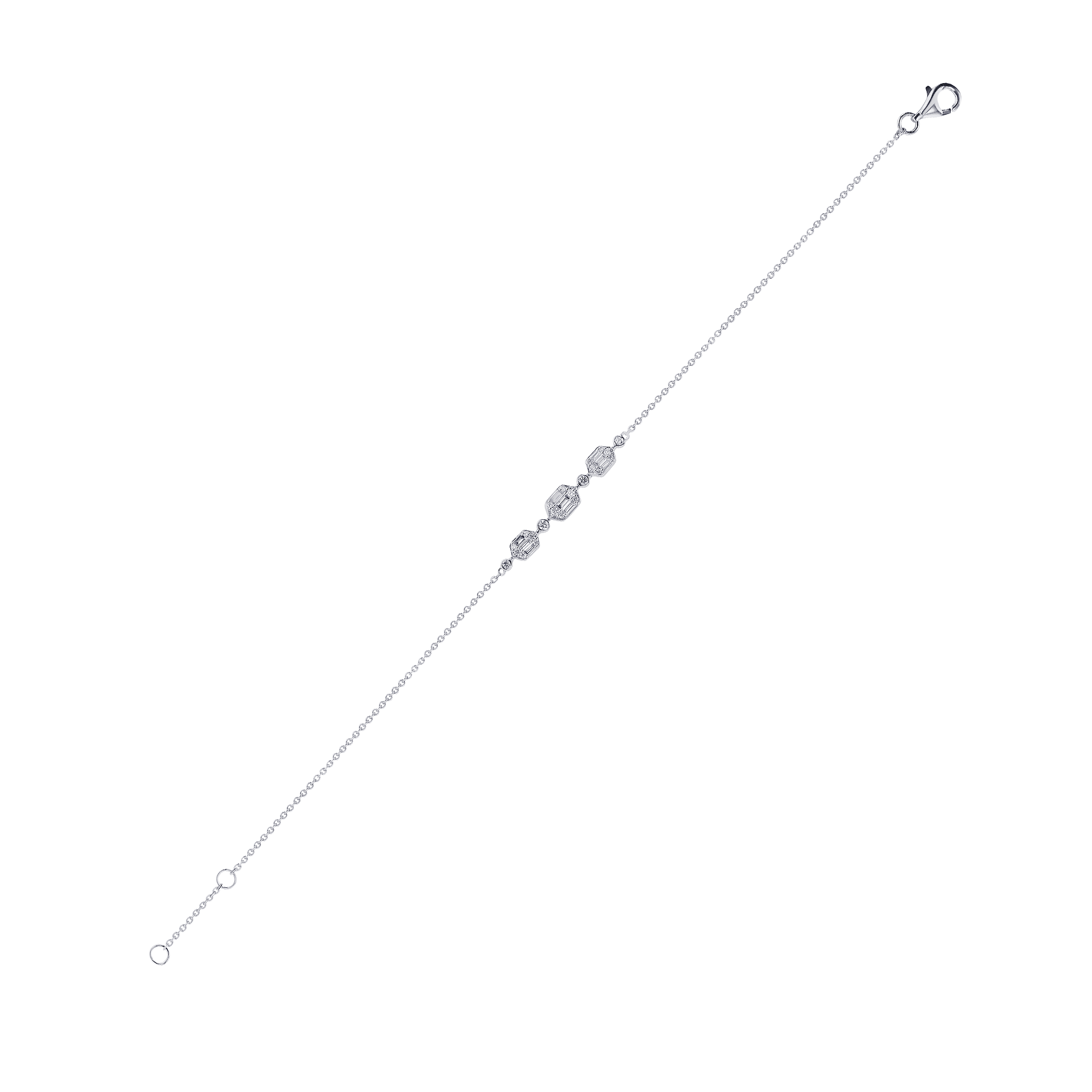 Palace Baguette 0.26 Carat Diamond Bracelet 18K White Gold 