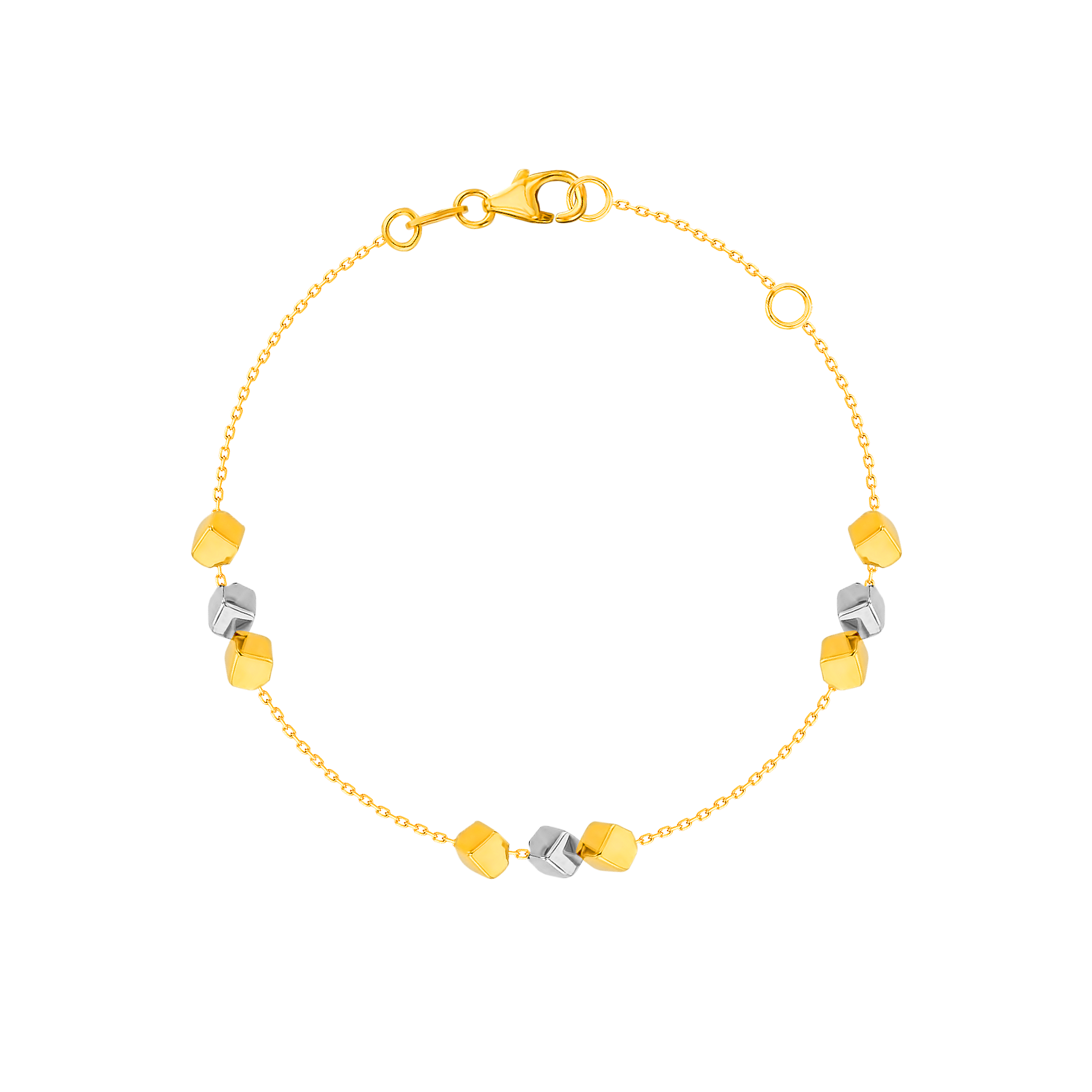 Cubes Bracelet 18K Yellow & White Gold 