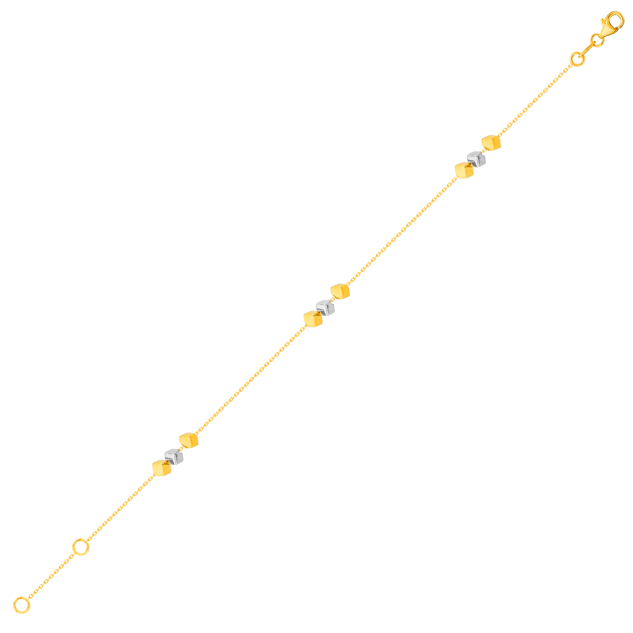 Cubes Bracelet 18K Yellow & White Gold 