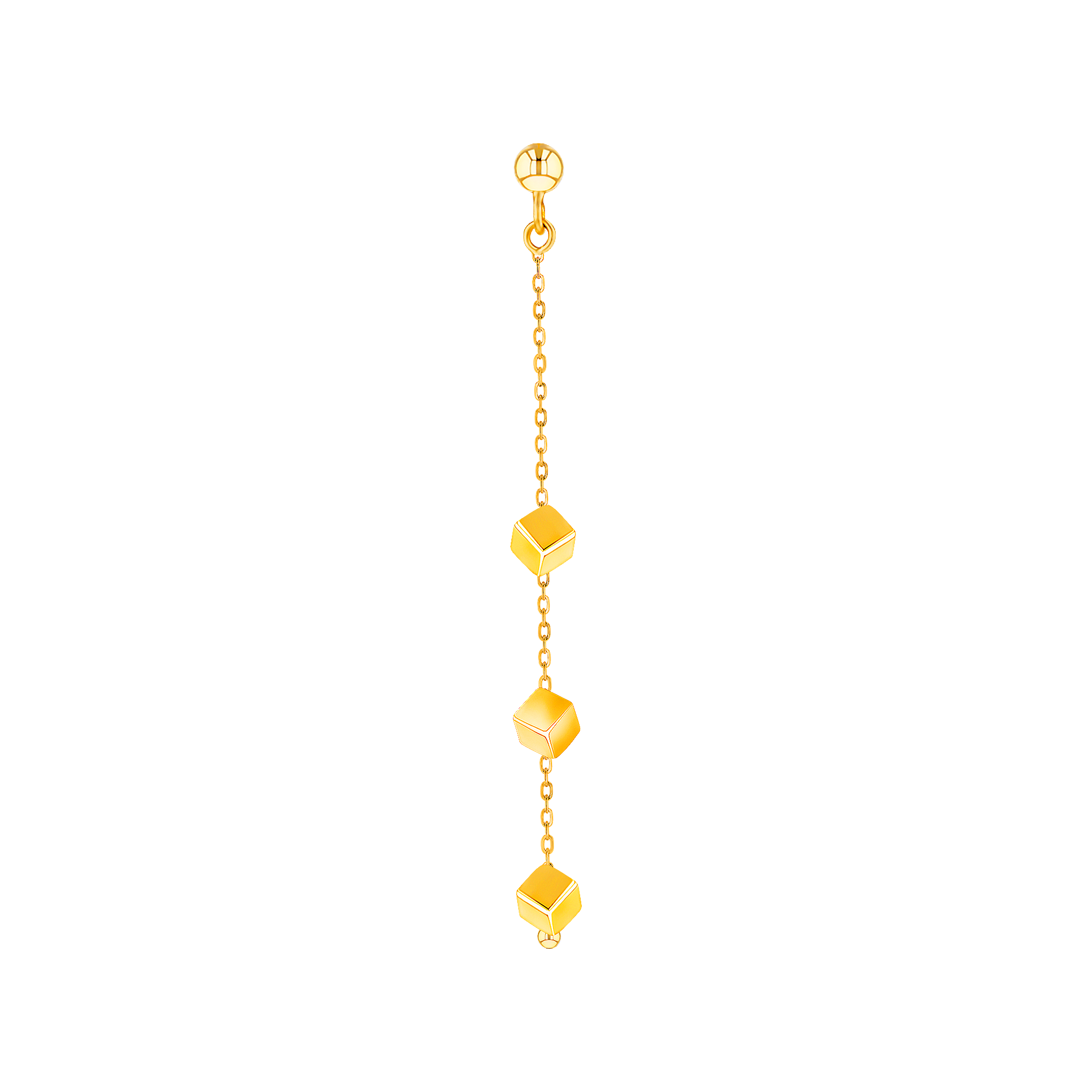 Cubes Drop Earrings 18K Yellow Gold 