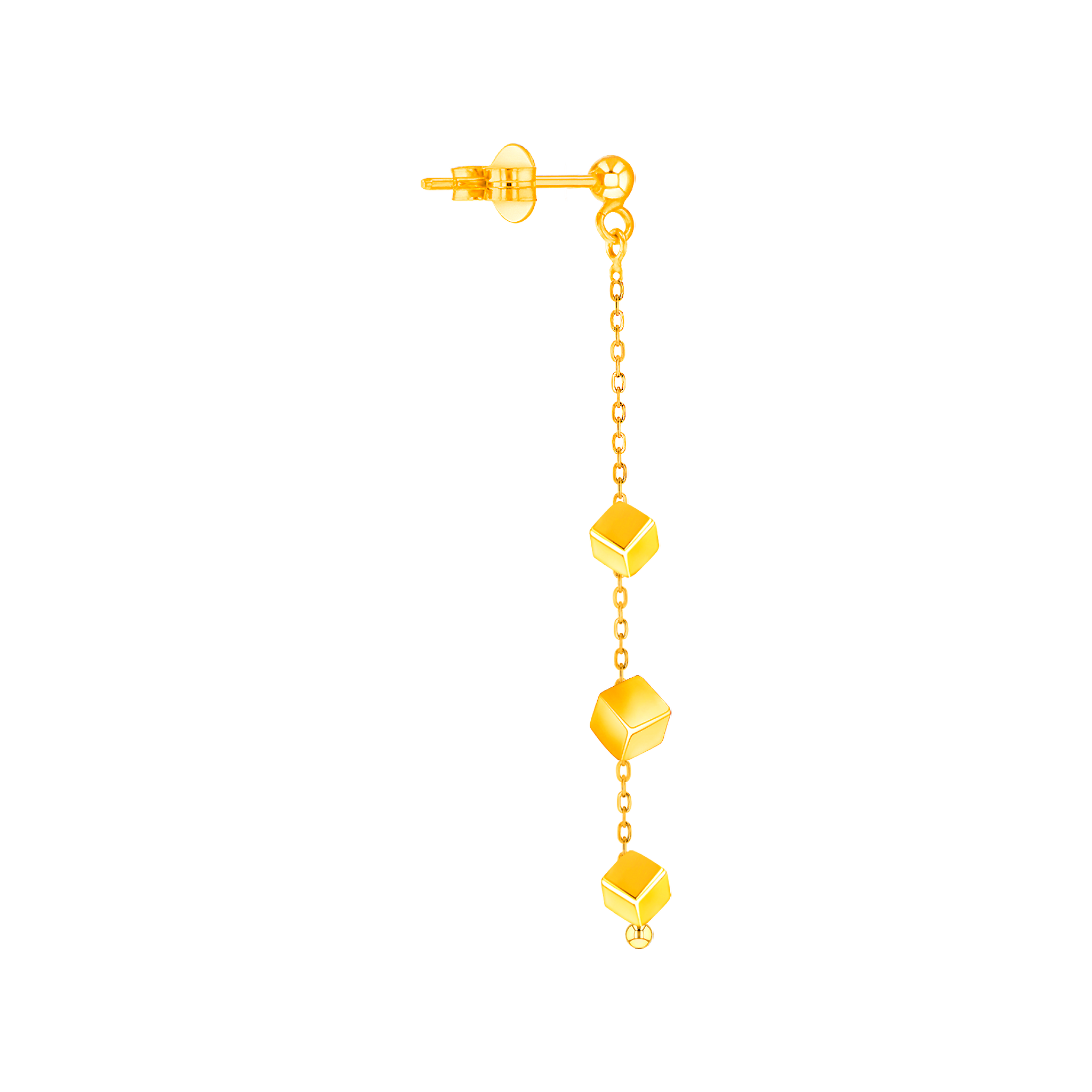 Cubes Drop Earrings 18K Yellow Gold 