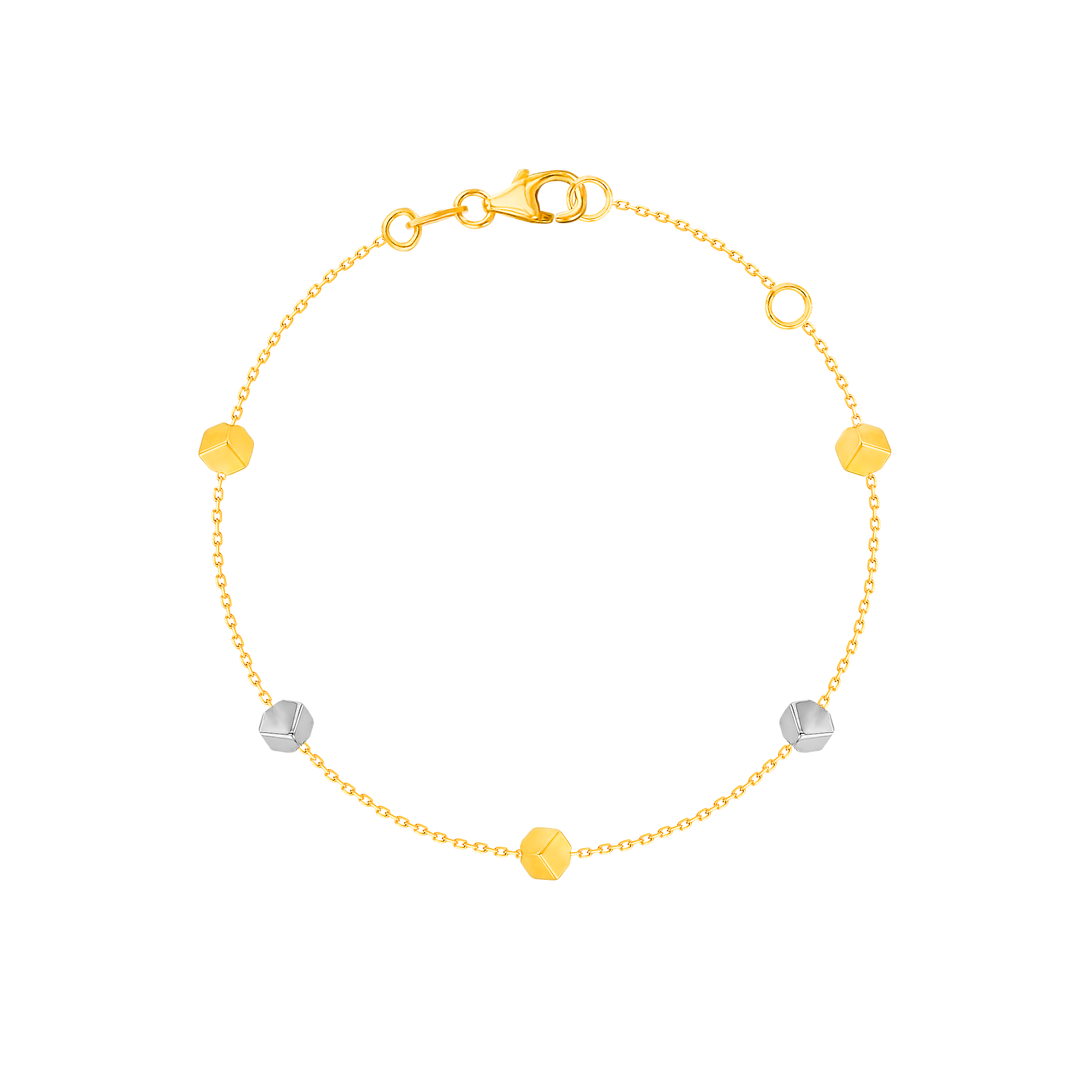 Cubes Series 18K Yellow & White Gold 
