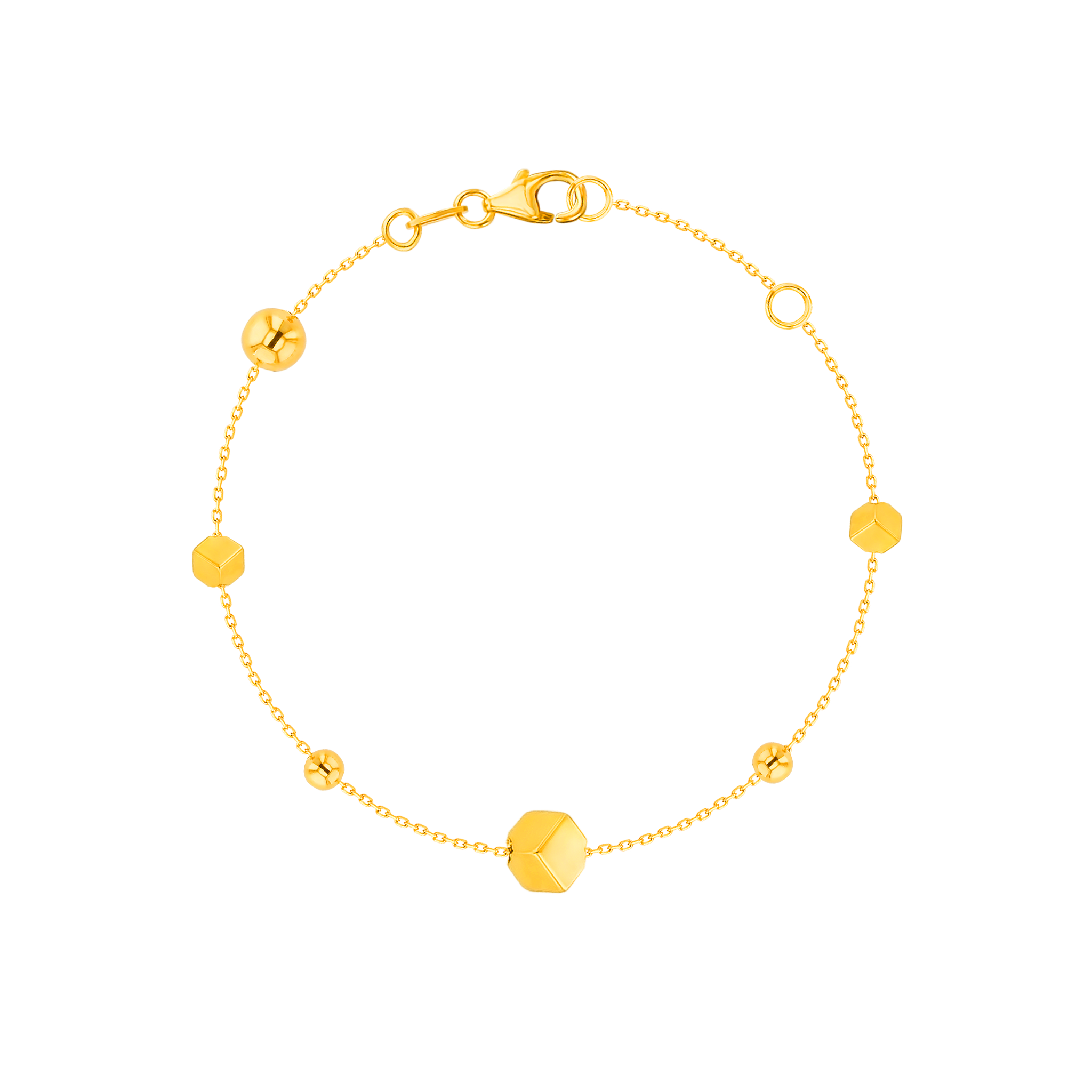 Cubes Bracelet in 18K Yellow, White & Rose Gold 