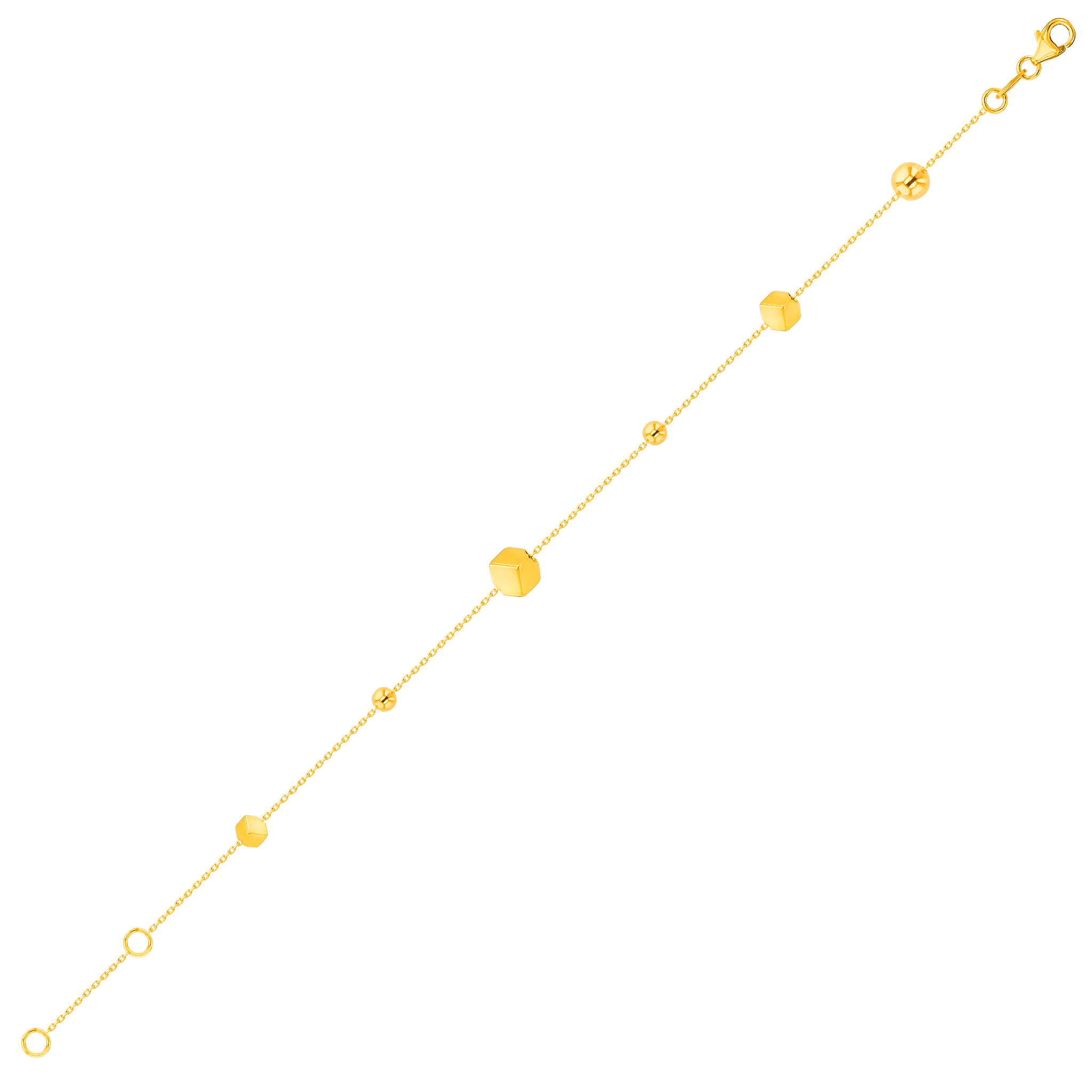 Cubes Bracelet in 18K Yellow, White & Rose Gold 