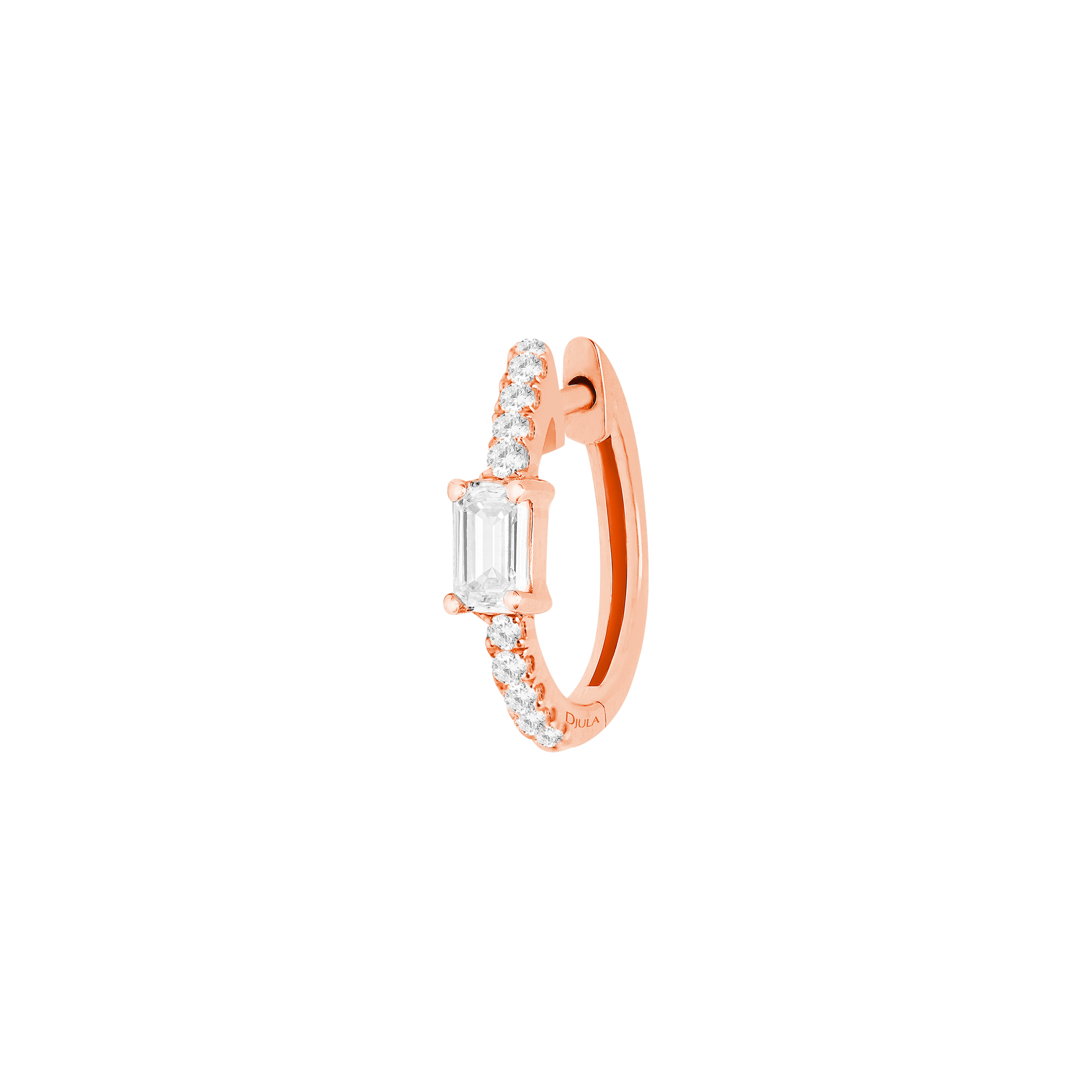 Djula Glam Rock Diamond Baguette Hoop Single Earring in 18K Gold