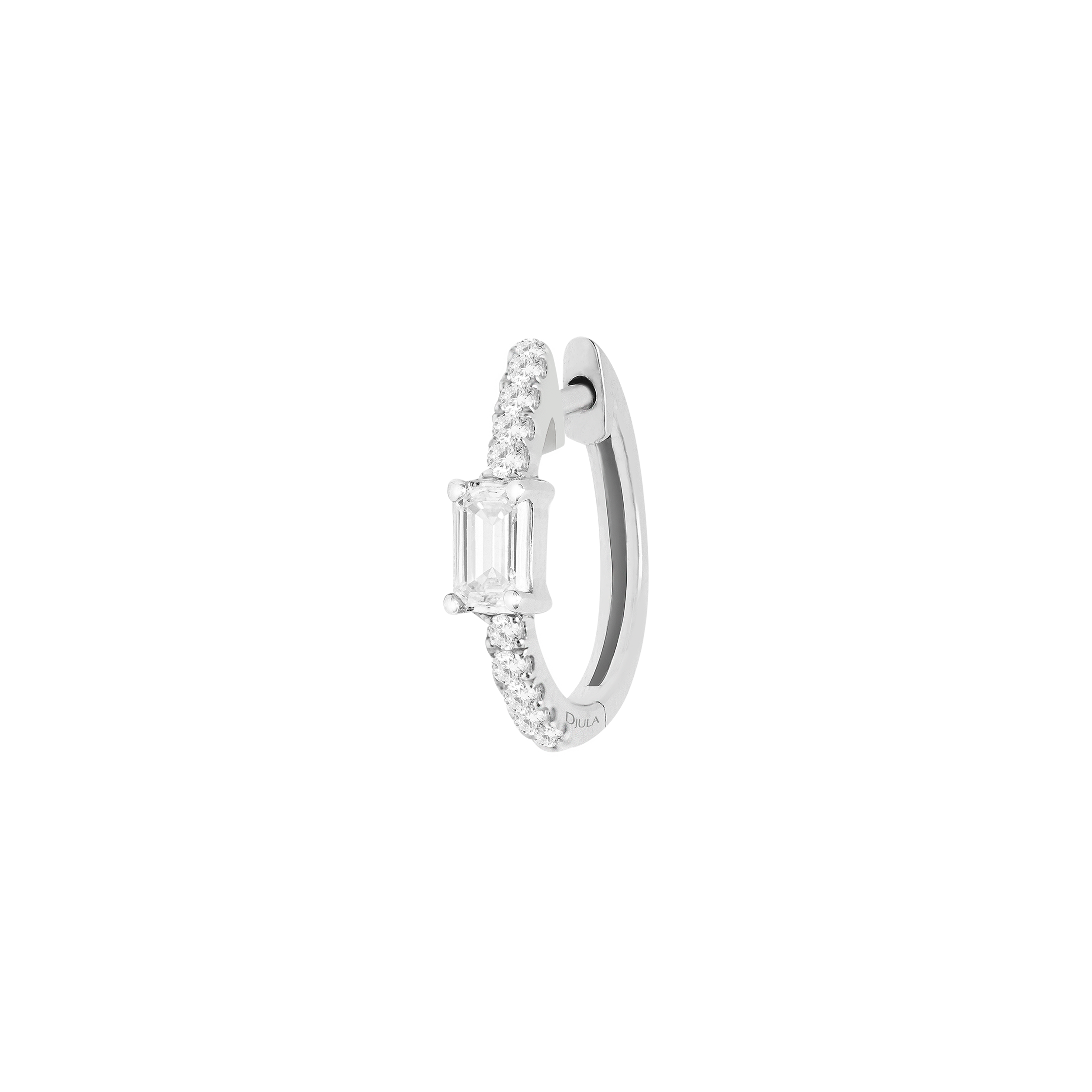 Djula Glam Rock Diamond Baguette Hoop Single Earring in 18K Gold