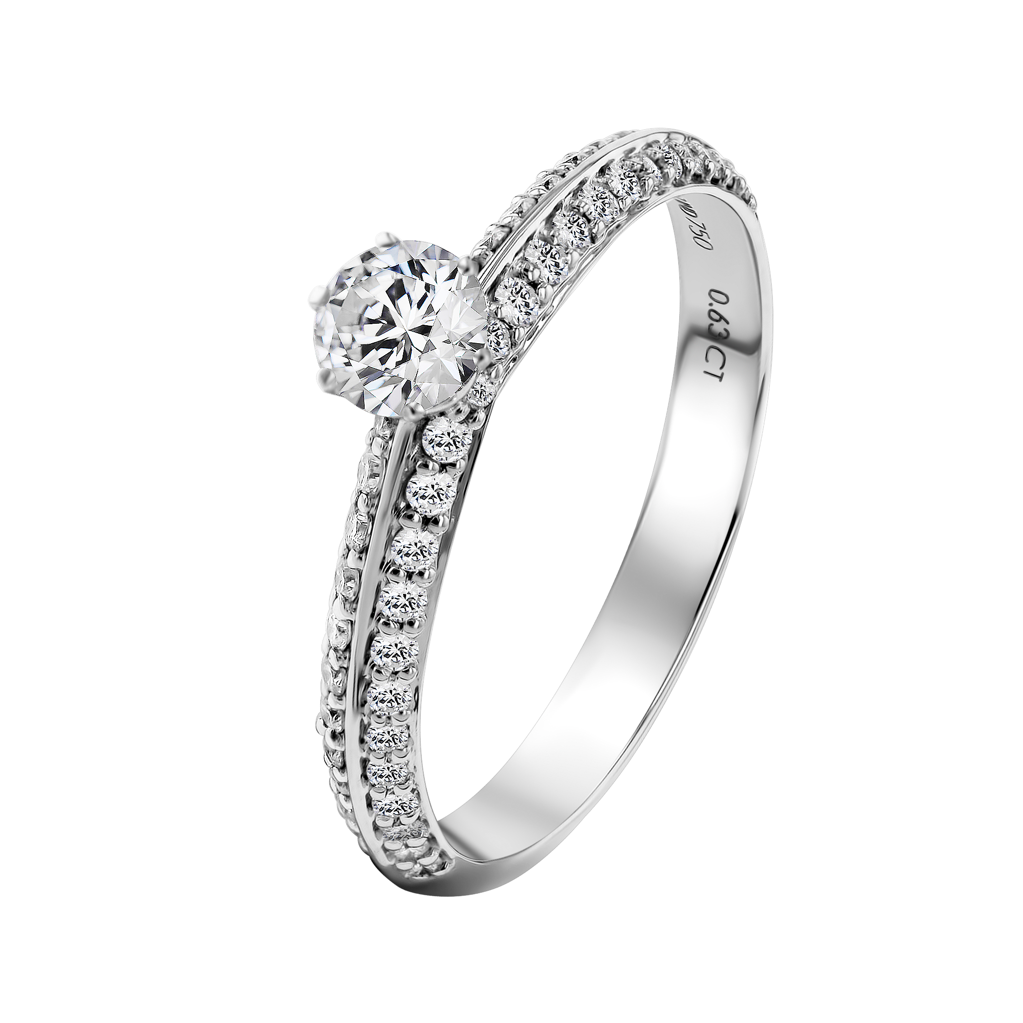 Damas Engagement Brilliant Diamond Ring 0.70 Carat 