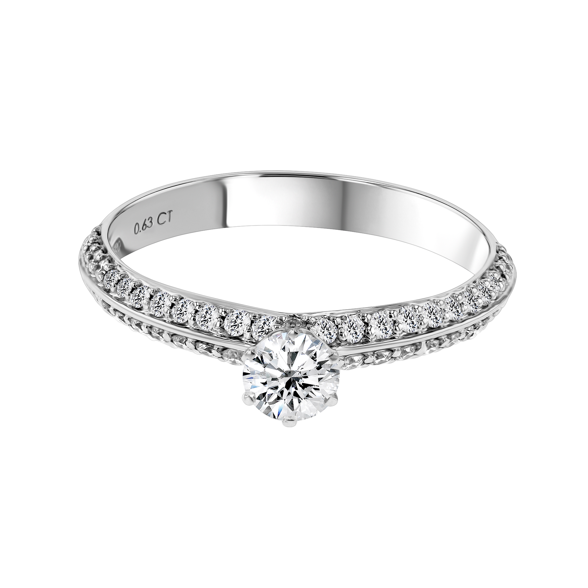 Damas Engagement Brilliant Diamond Ring 0.70 Carat 
