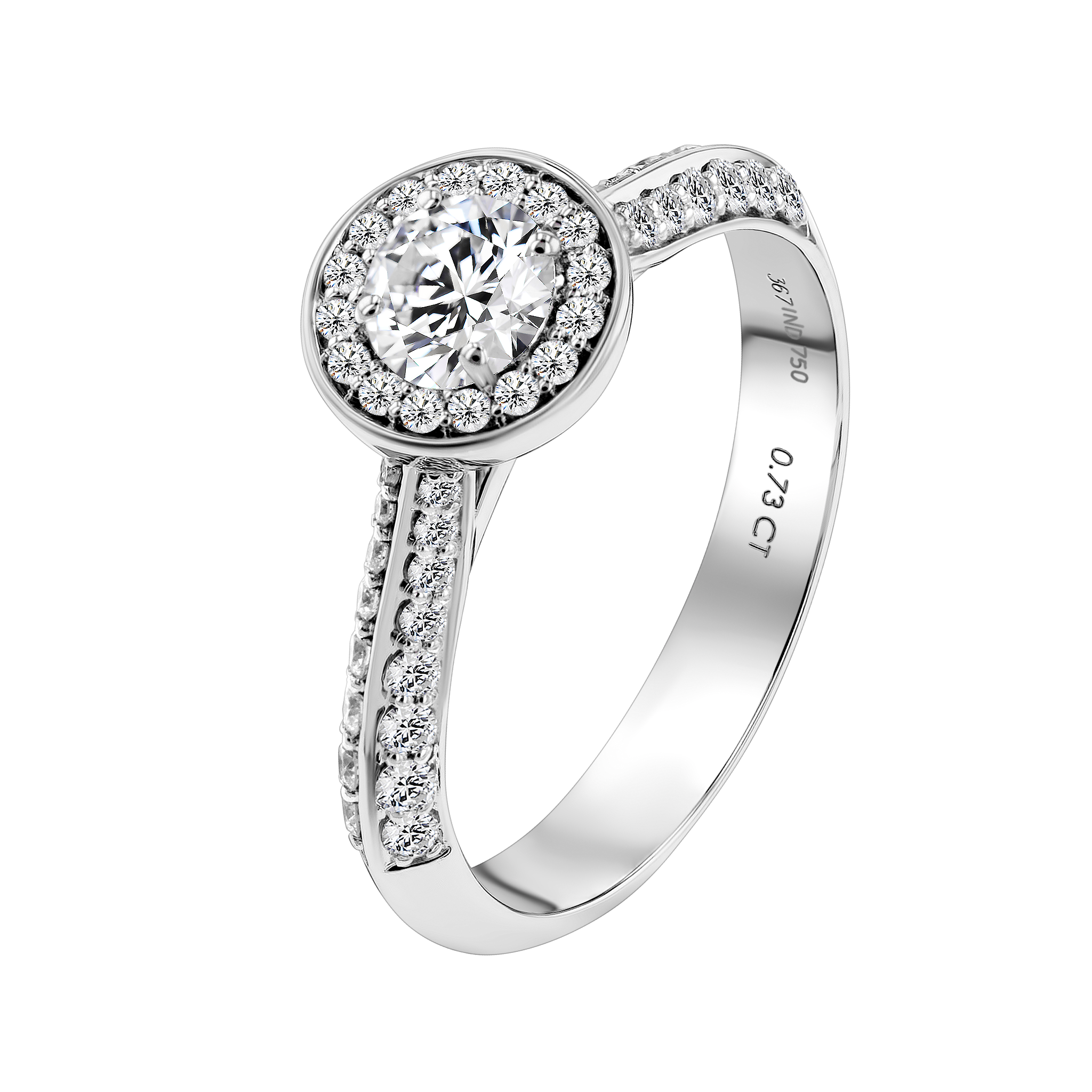 Damas Engagement Brilliant Diamond With Halo 0.70 Carat