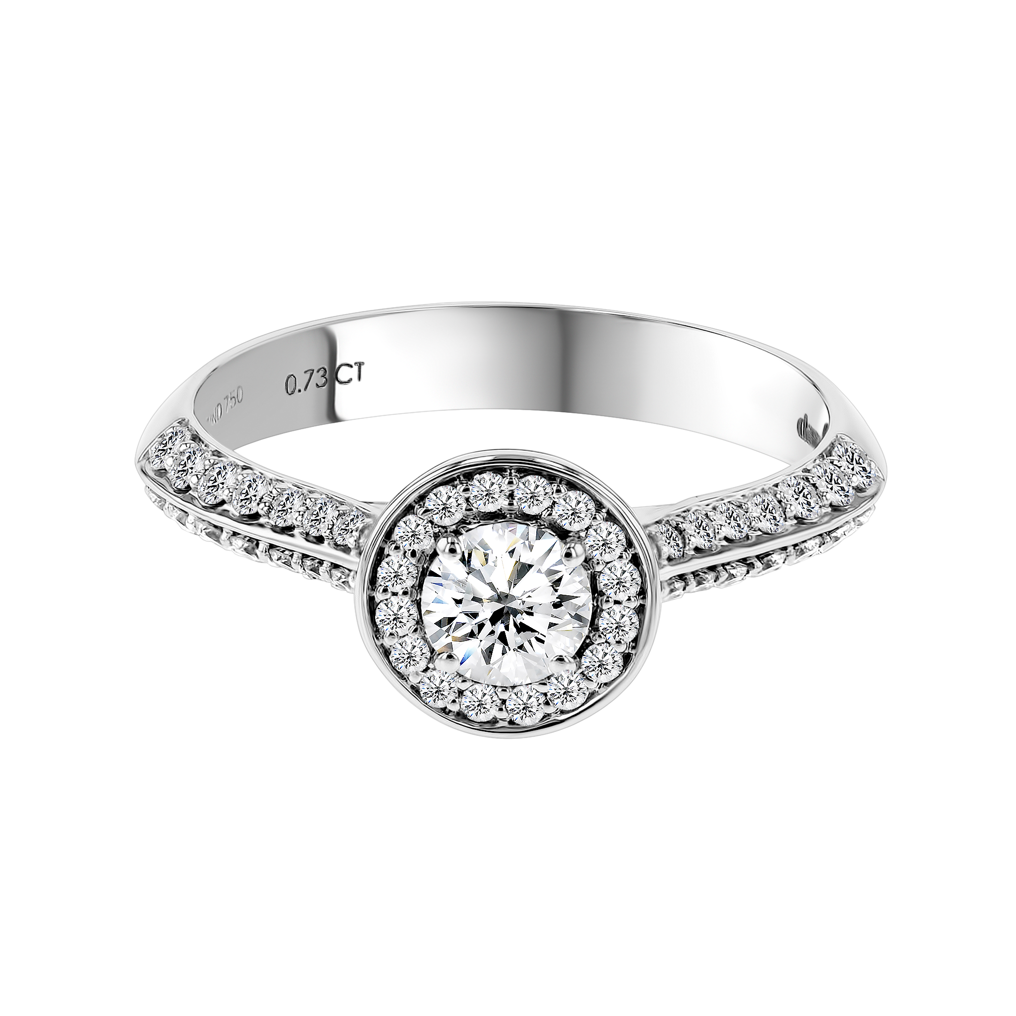 Damas Engagement Brilliant Diamond With Halo 0.70 Carat