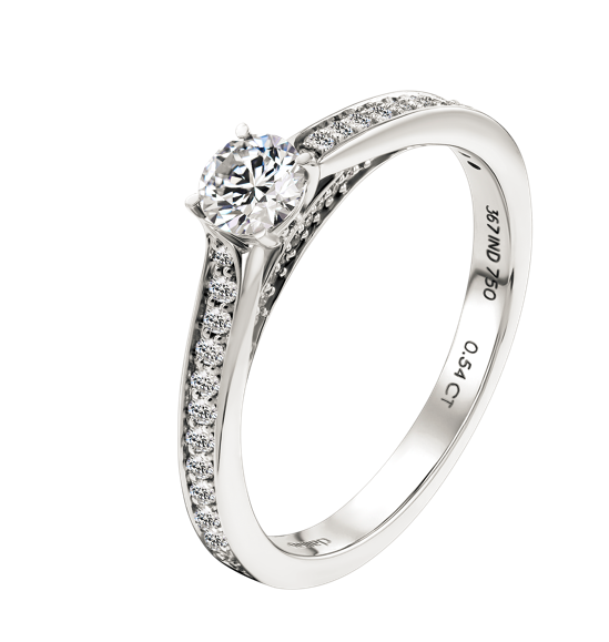 Damas Engagement Channel Set Diamond Ring 0.70 Carat 