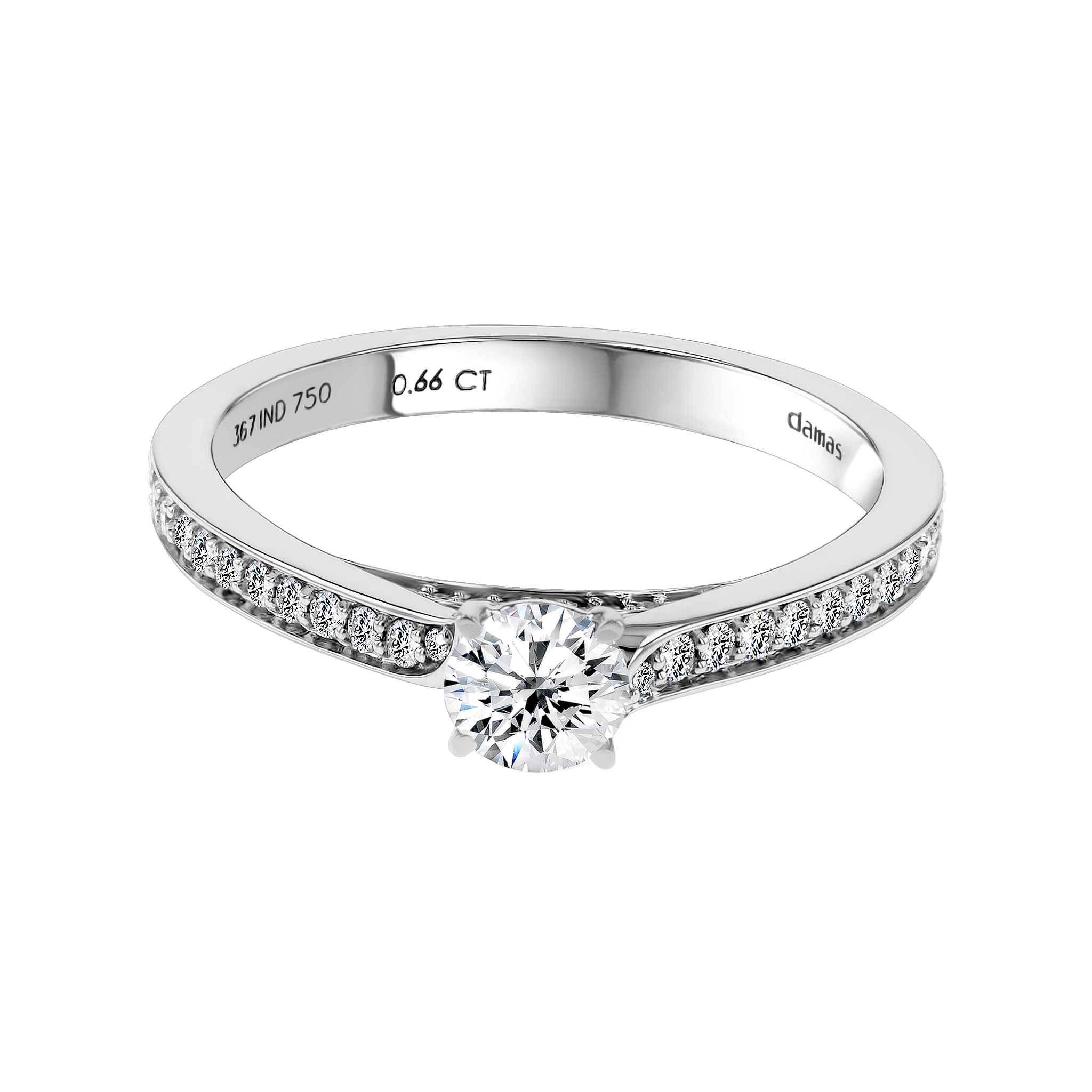 Damas Engagement Channel Set Diamond Ring 0.70 Carat 
