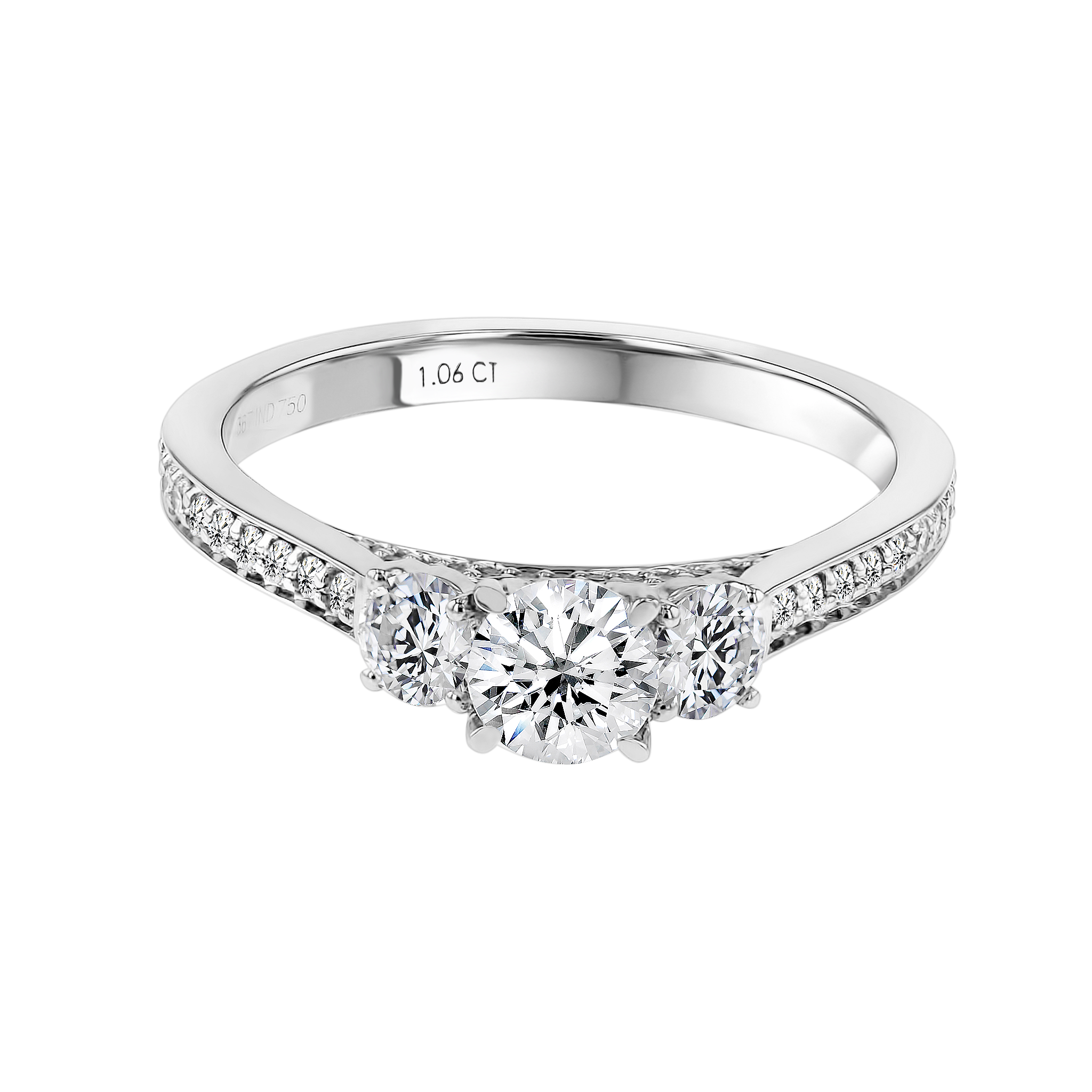 Damas Engagement Three Diamond Ring 0.50 Carat 