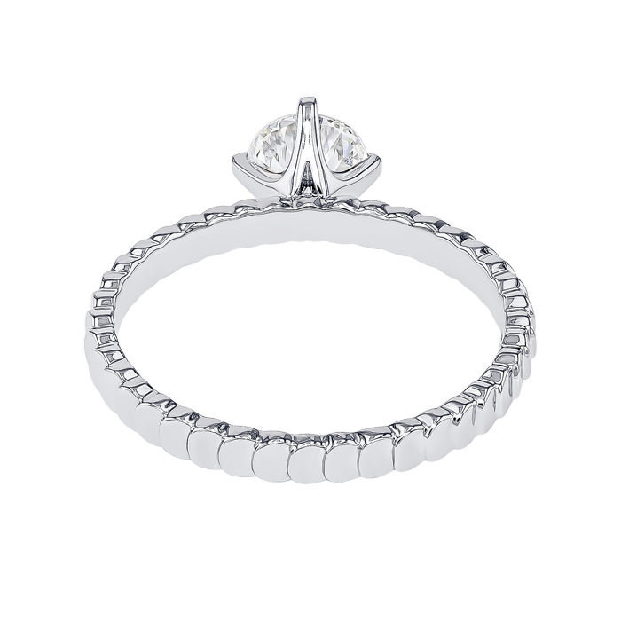 Revolve Signature Design 0.5 Carat Round Brilliant Diamond Engagment Ring Discs Band 