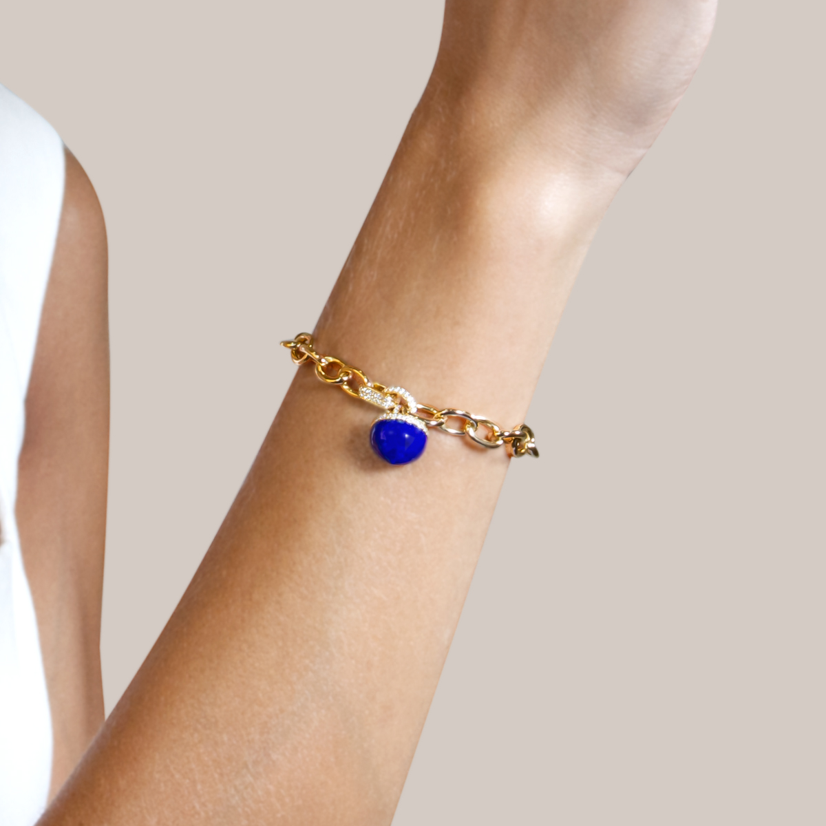 Dome Majesty Lapis Lazuli Diamond Bracelet