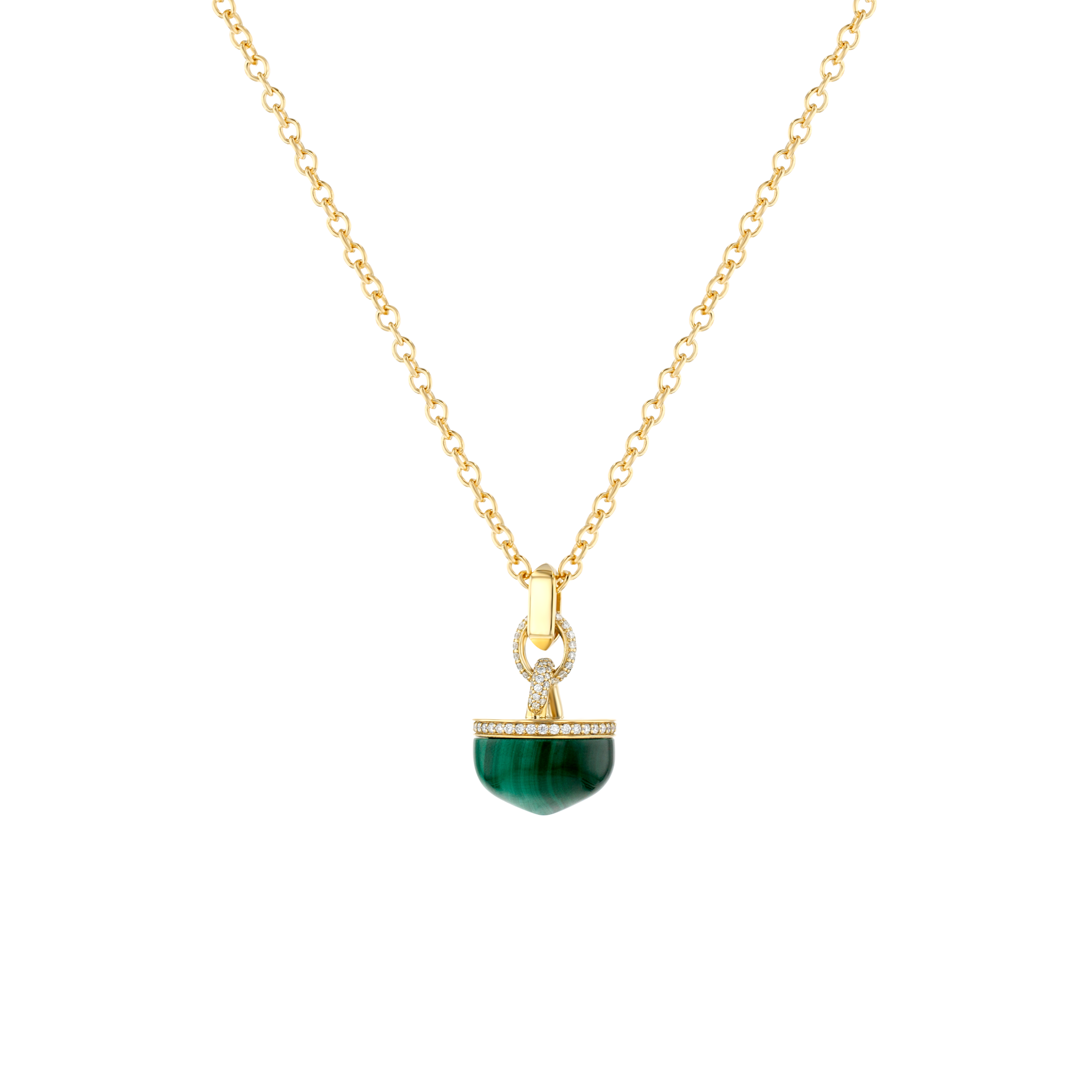 Dome Majesty Malachite Diamond Necklace