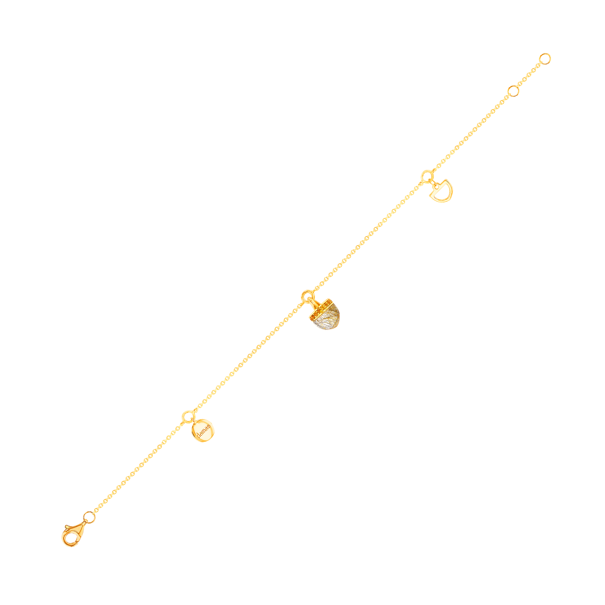 Dome Nobel Golden Rutilated Stone and Citrine Pave Bracelet  