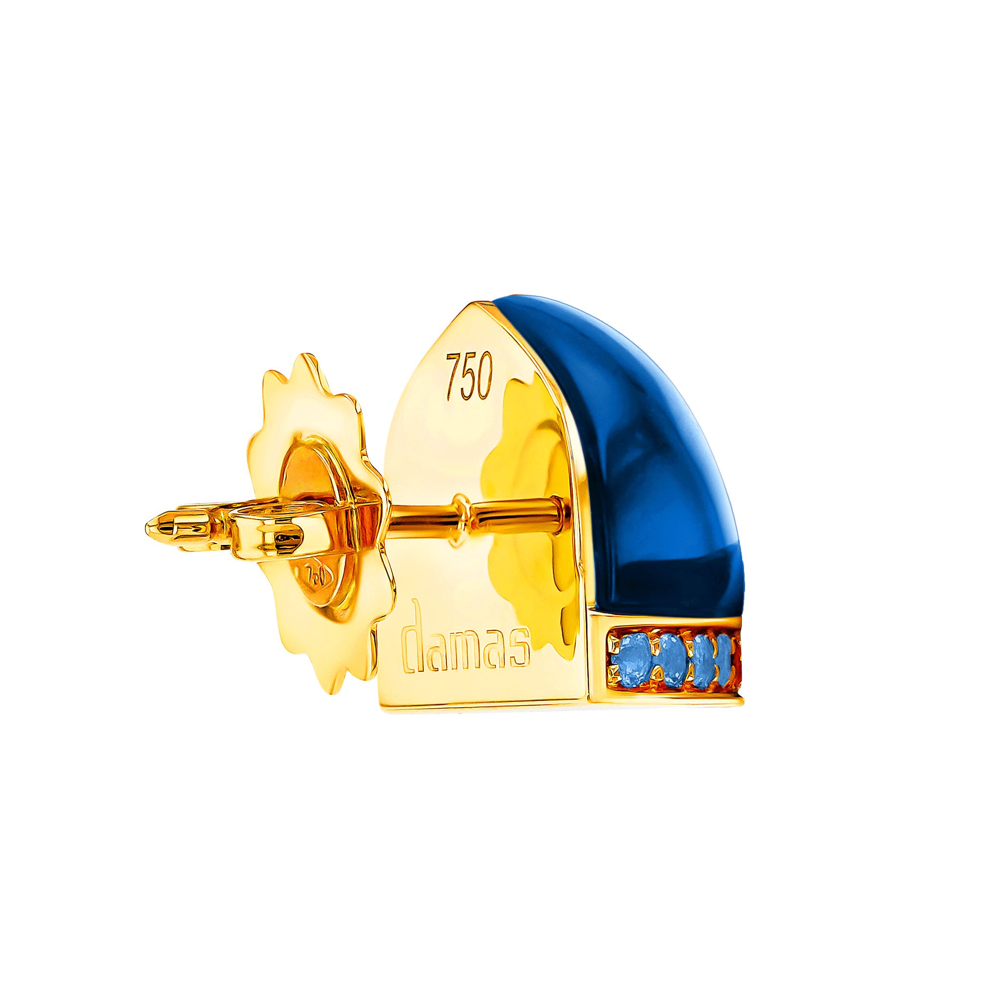Dome Nobel London Blue Topaz and Sapphire Pave Stud Earrings  