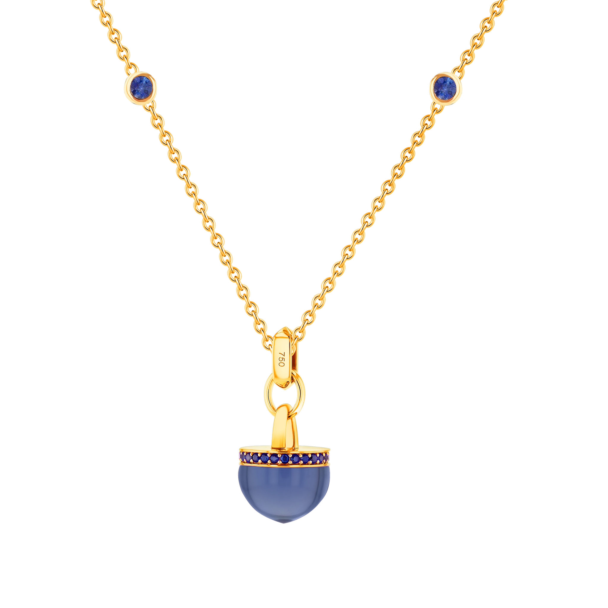 Dome Nobel London Blue Topaz and Sapphire Necklace 