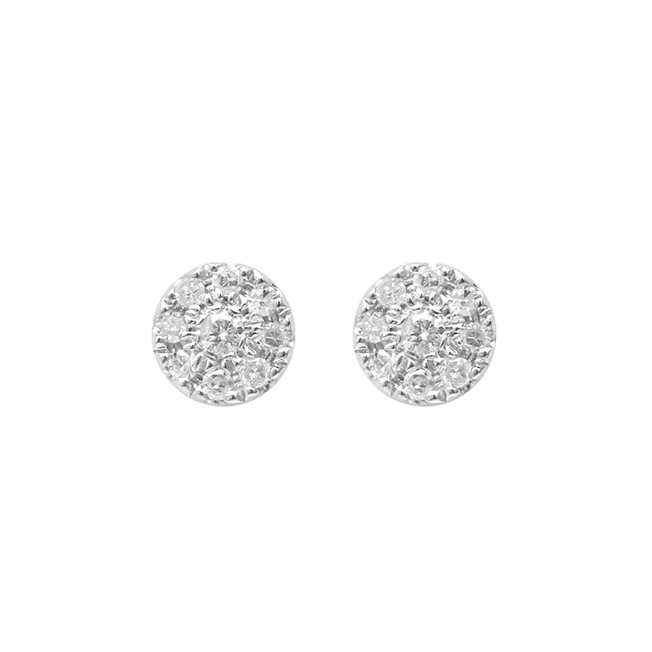 Djula Diamond Target Stud Earrings in 18K White Gold