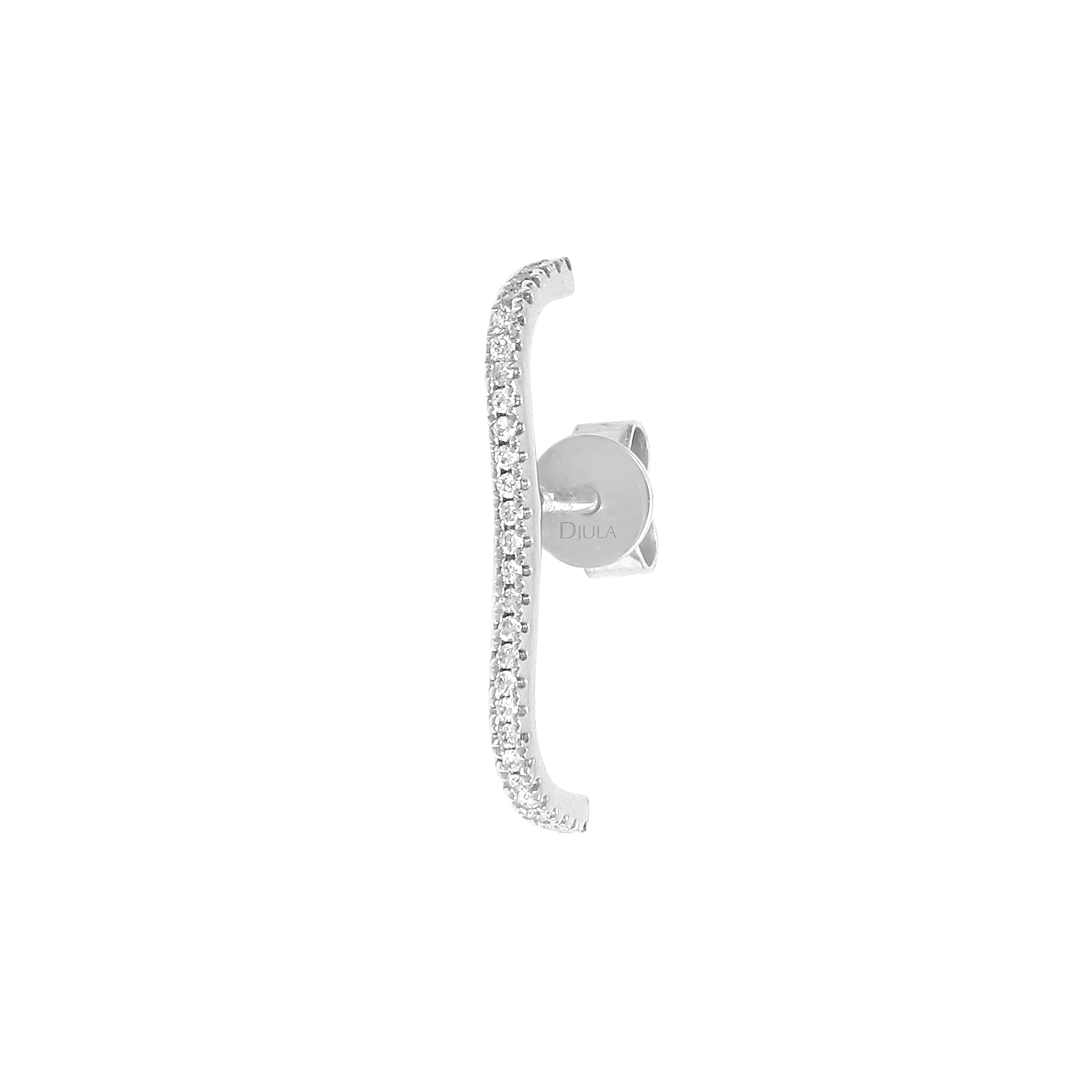 Djula Glam Rock Diamond Curved Bar Single Earring in 18K Gold