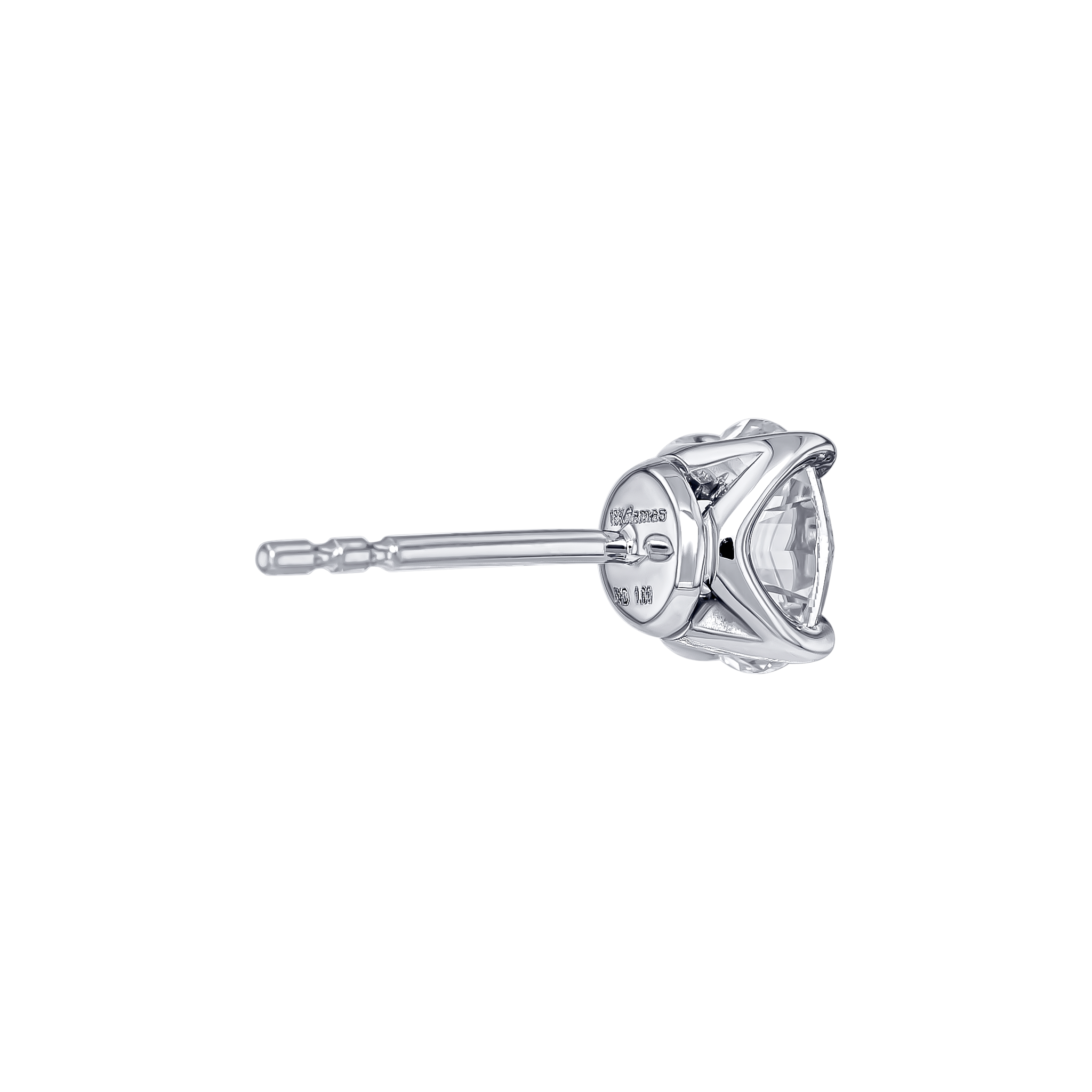 Gaia Solitaire 0.7 Carat Diamond Stud Earrings in 18K White Gold 