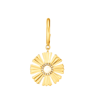 Farfasha Sunkiss Yellow Gold Earrings with Pearl and Diamond