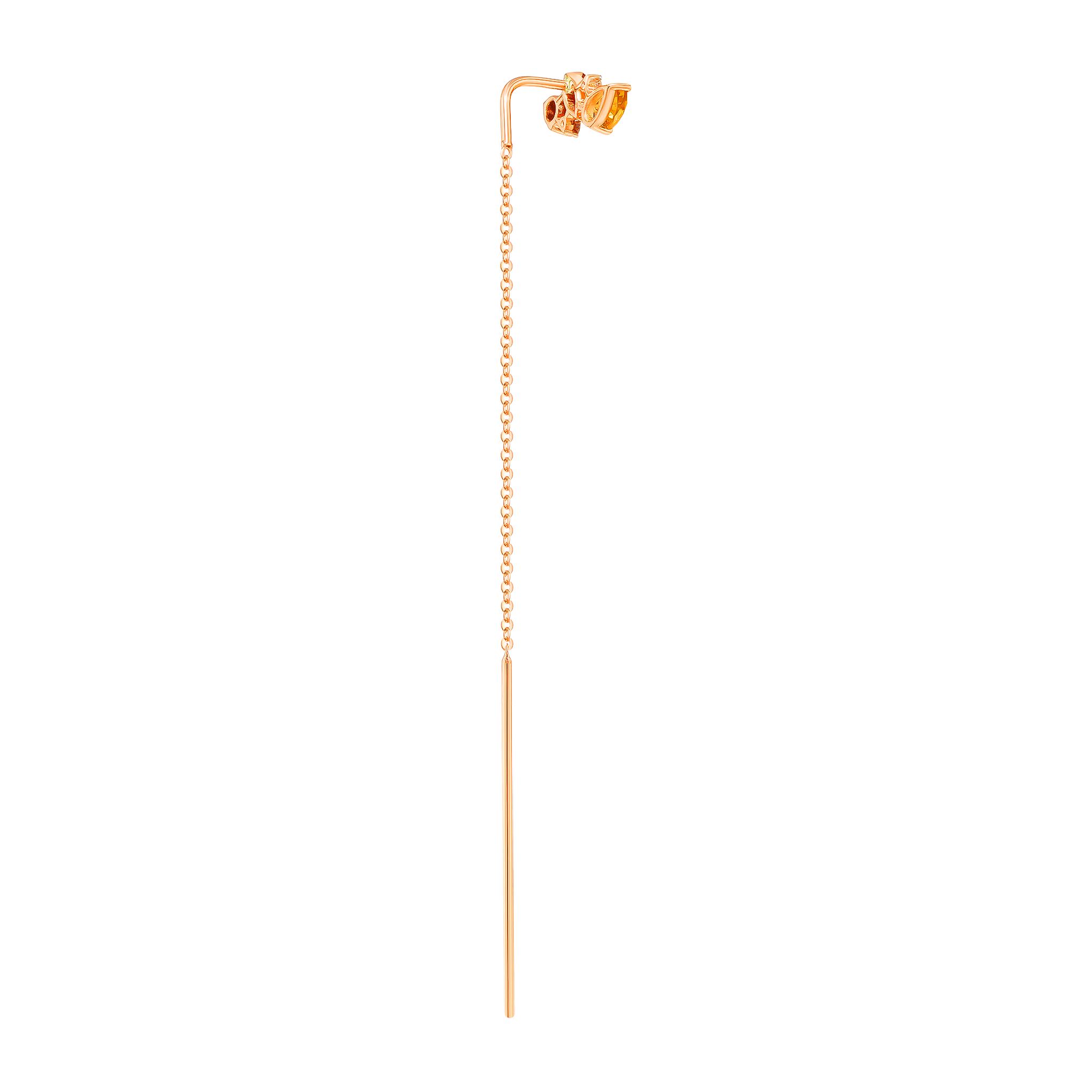 Fireworks Sparks Drop Chain Earrings in 18K Rose Gold 