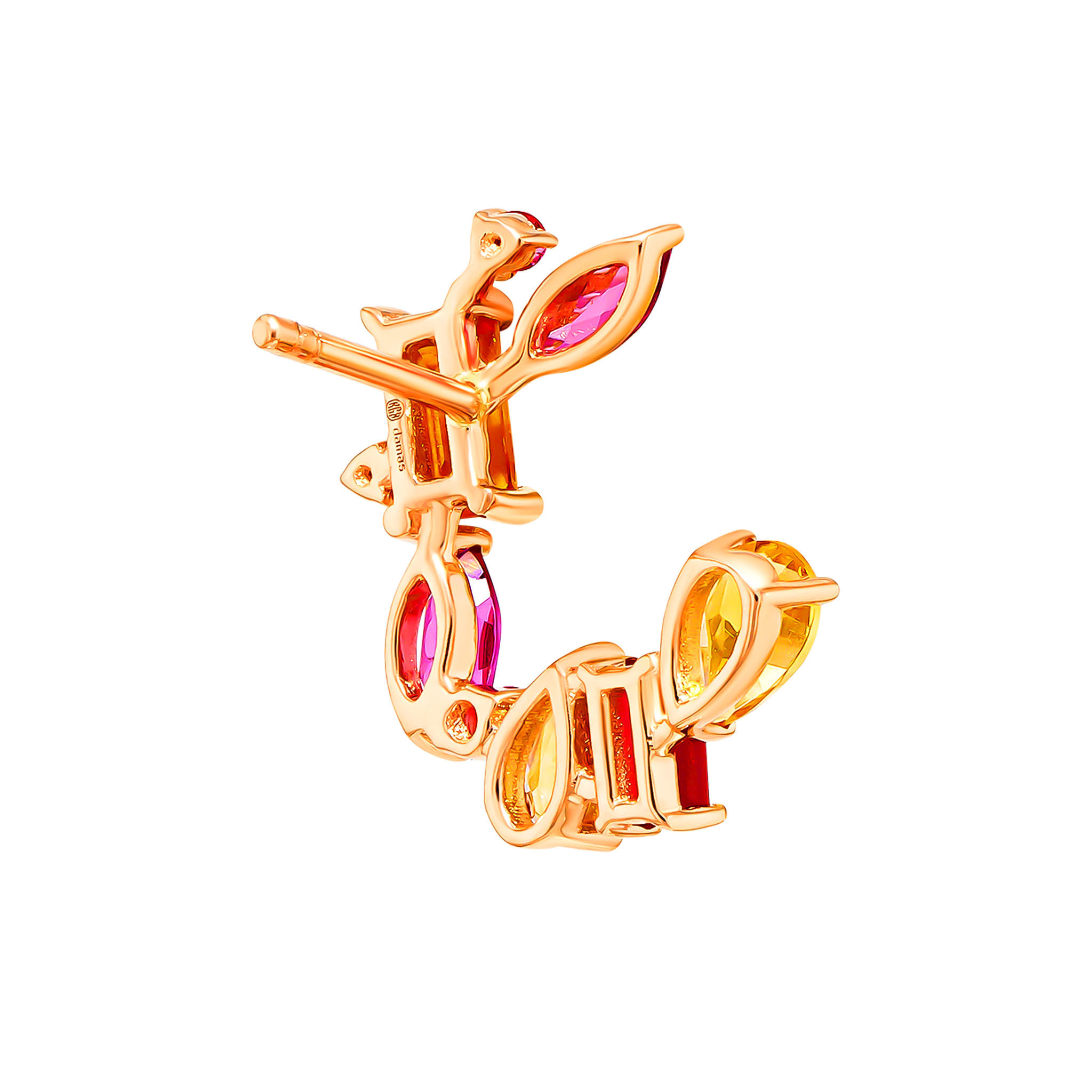 Fireworks Sparks Open Hoop Earrings 18K Rose Gold 