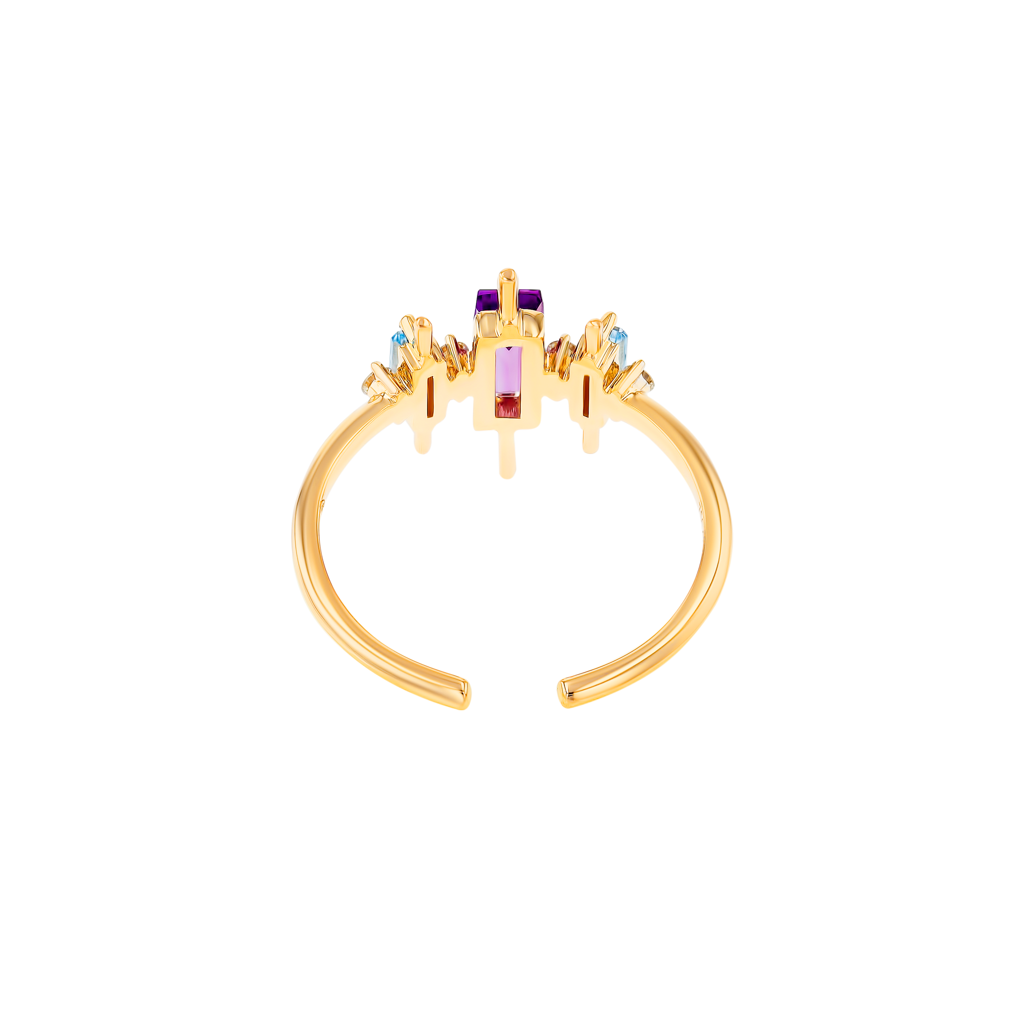 Fireworks Flare Semi Precious Midi Ring in 18K Rose Gold