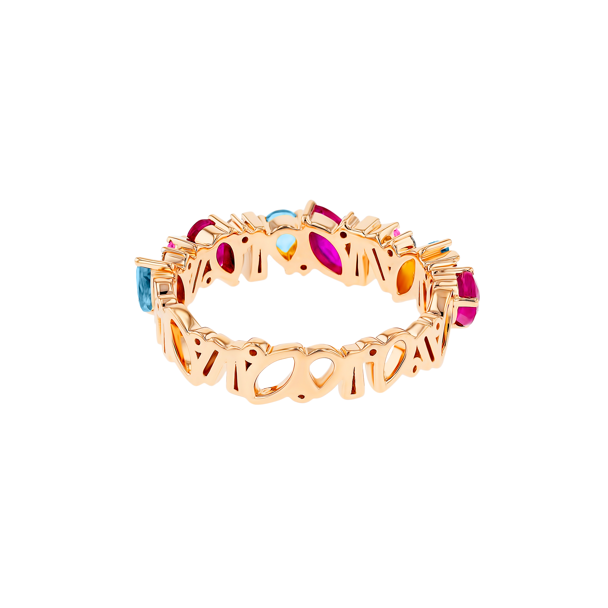 Fireworks Aerial Semi Precious Thumb Ring in 18K Rose Gold