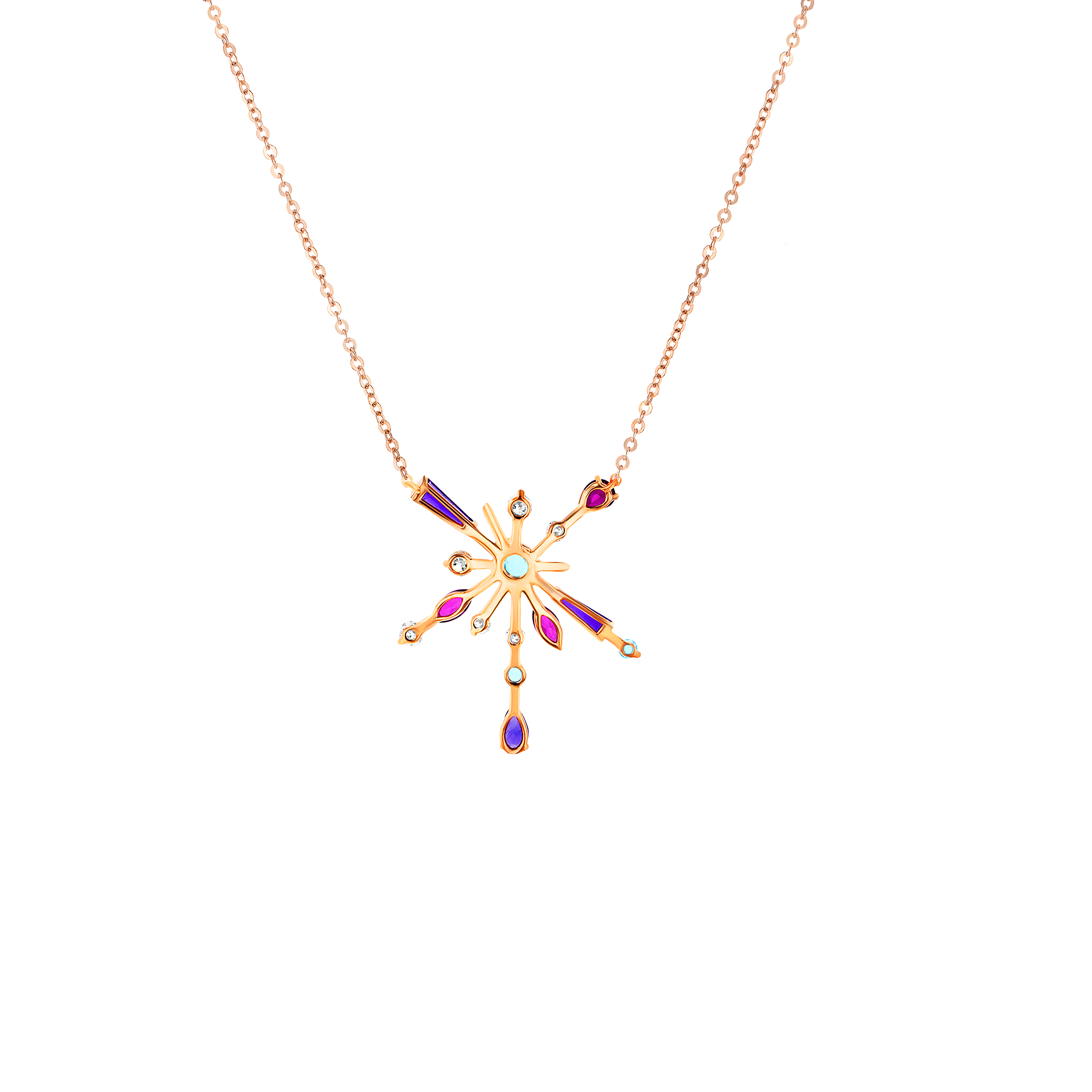 Fireworks Flare Semi Precious  Necklace in 18K Rose Gold
